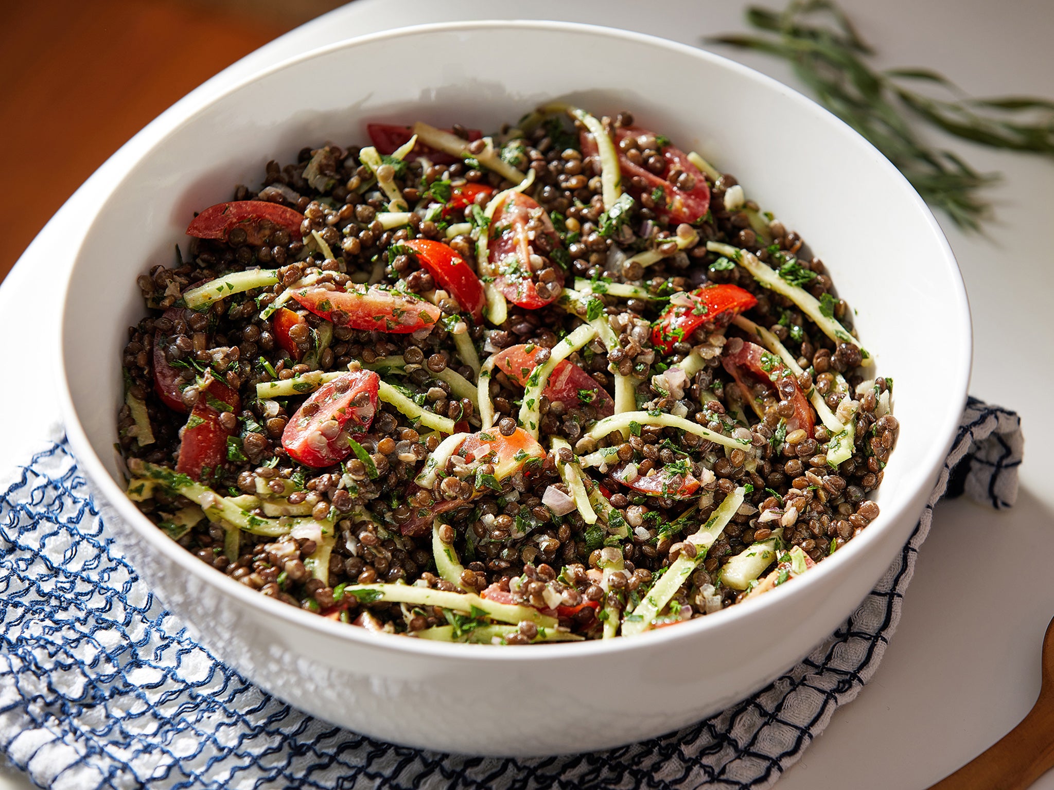 In this salad, kohlrabi adds a crisp contrast to the lentils