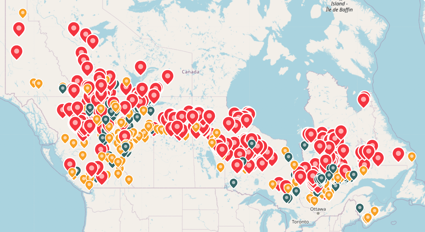 Hundreds of wildfires are burning across the breadth of Canada this week as air quality plummeted