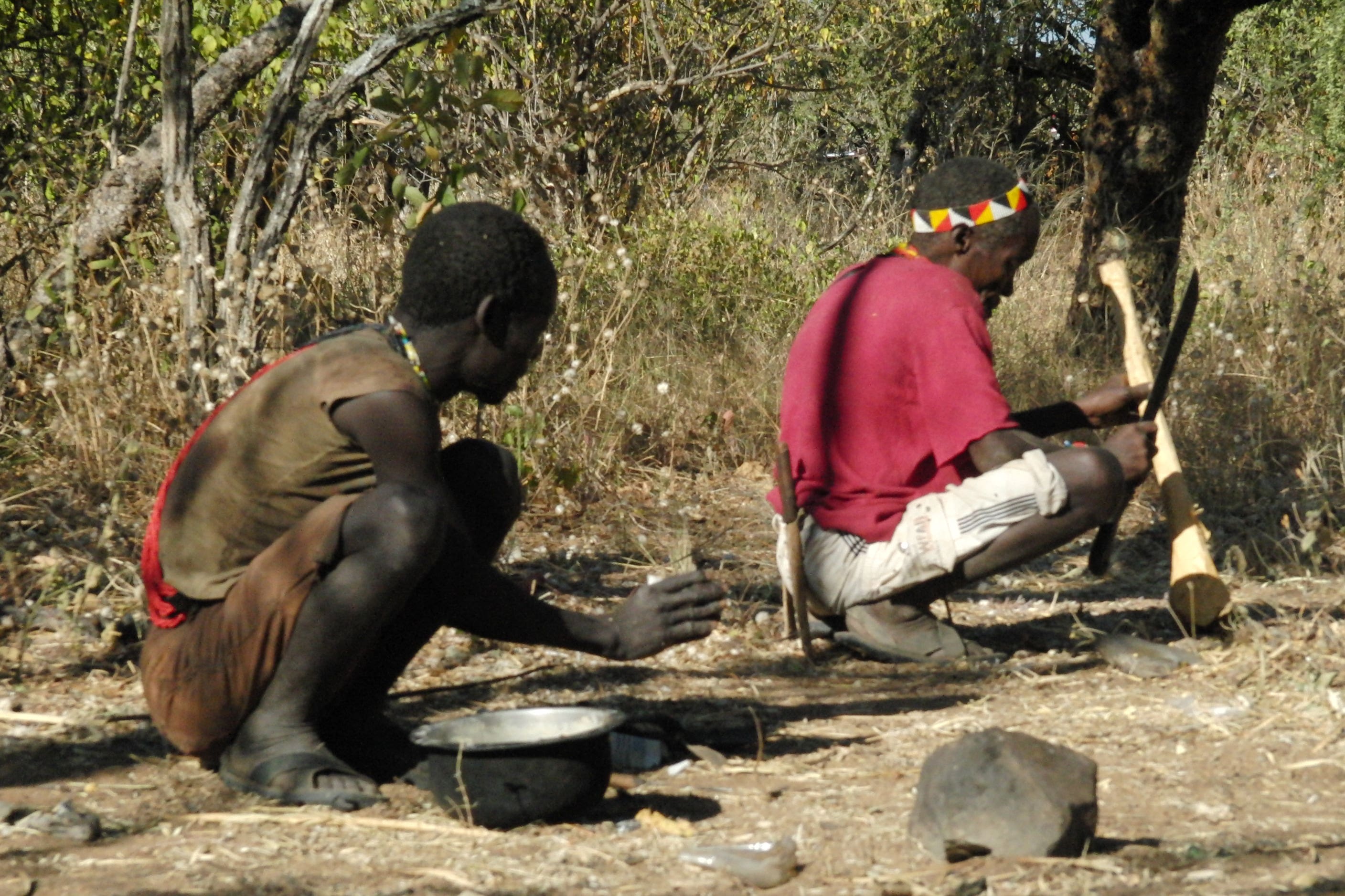 The study researched existing hunter-gatherer societies from around the world, including the Hazda people in Tanzania (C David A. Raichlen/University of Southern California/PA)