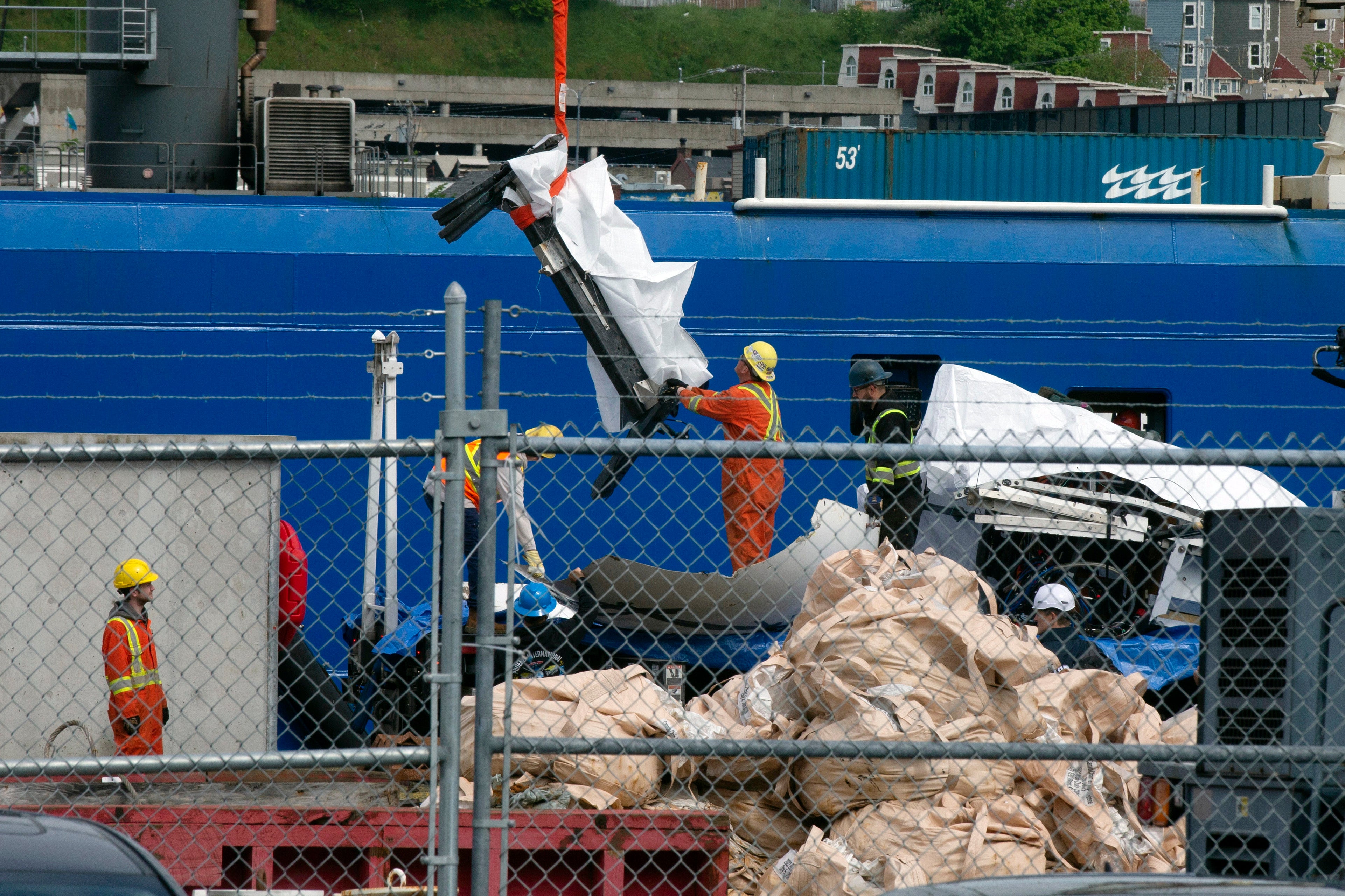 The pieces were unloaded from the American ships Sycamore and Horizon Arctic at a port in St John’s, Newfoundland.