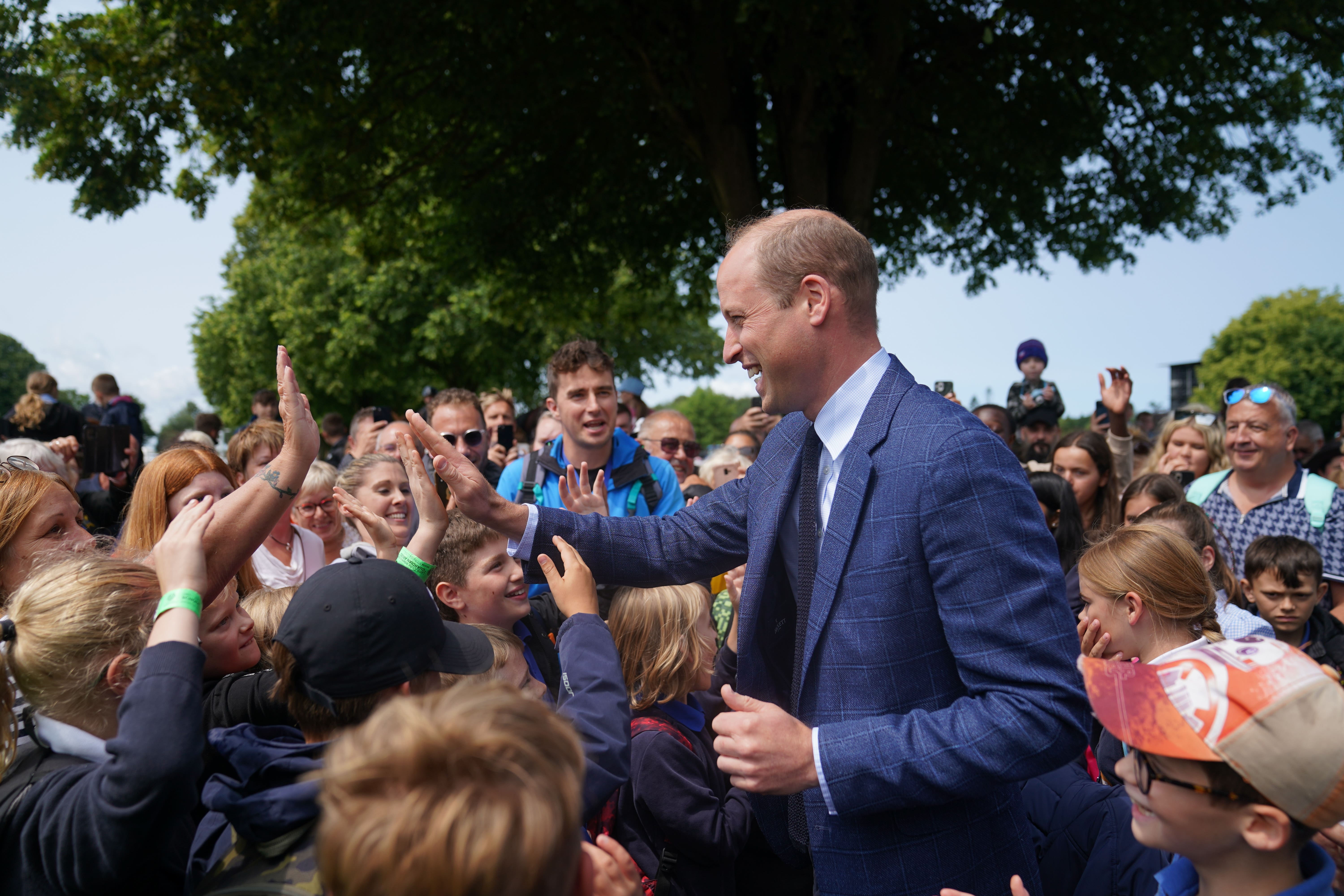 The Prince of Wales meets schoolchildren as he attends the Royal Norfolk Show (Joe Giddens/PA)