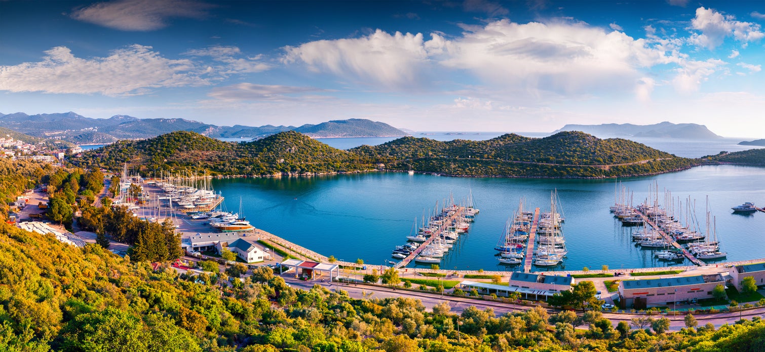 An aerial view over part of Kas