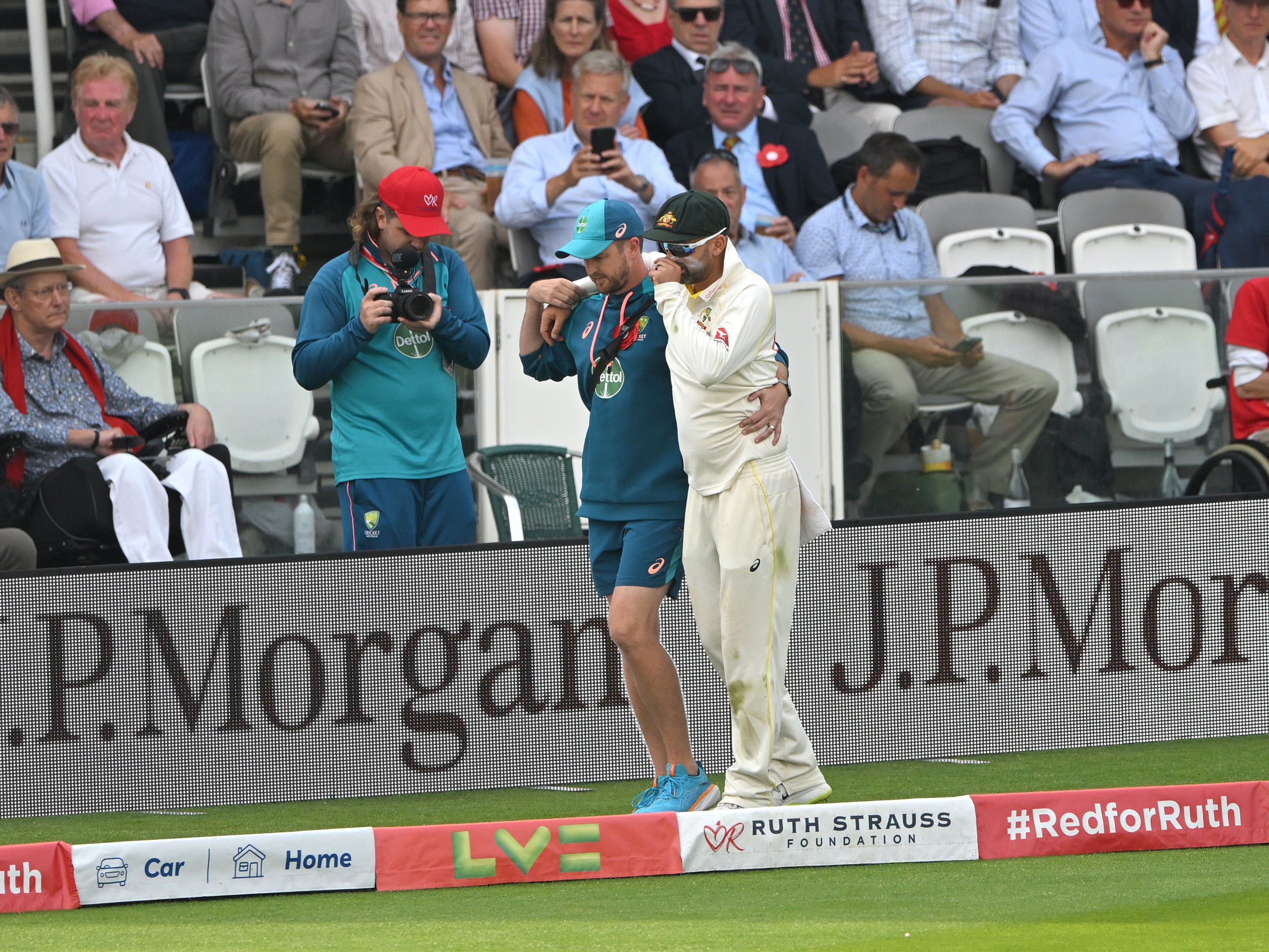 Nathan Lyon was injured during day two of the 2023 Ashes Test at Lord’s