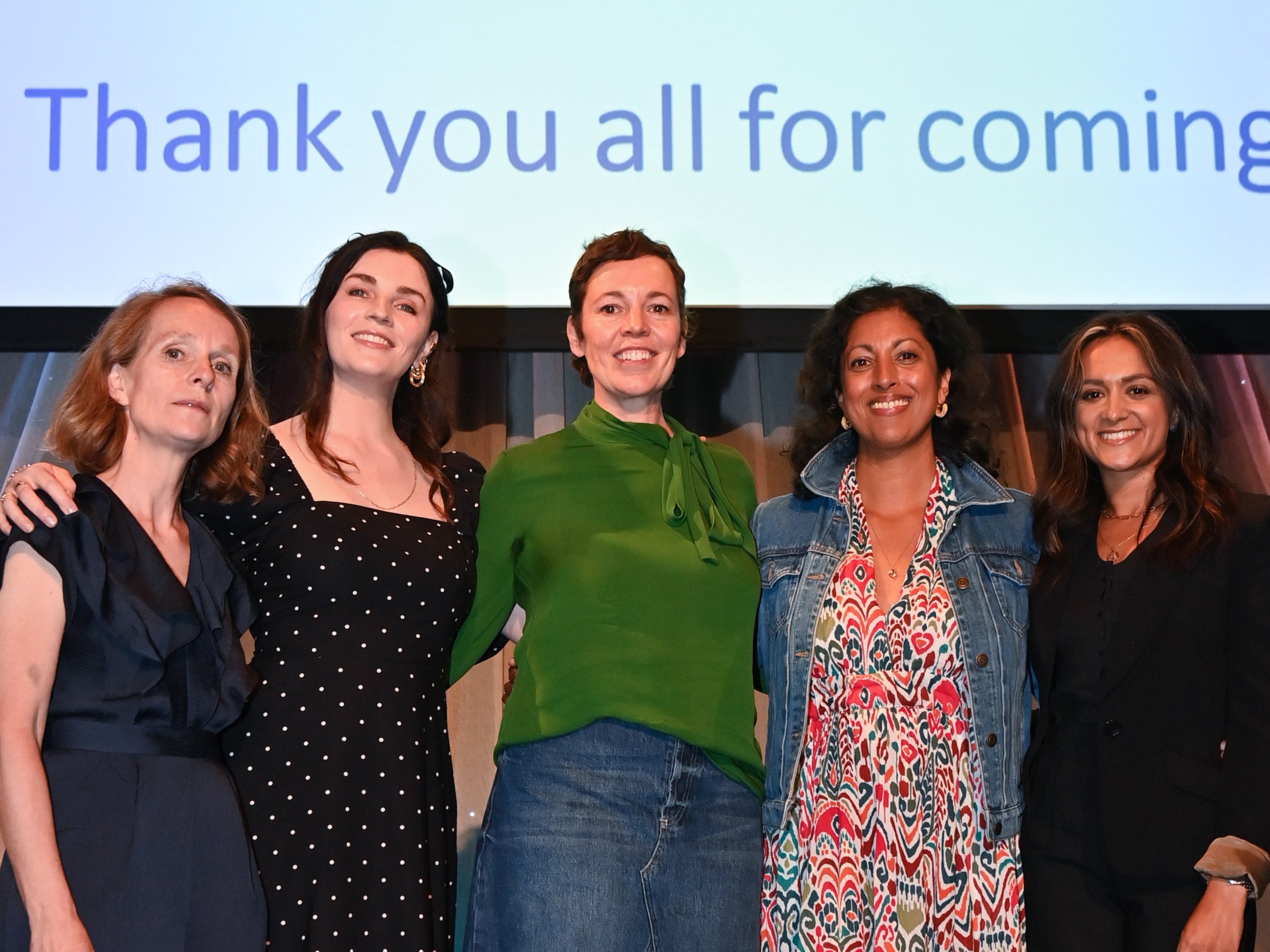 Susie McDonald, Aisling Bea, Olivia Colman, Priyanga Burford and Amy-Leigh Hickman attending the Tender awards