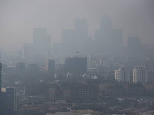 A pollution haze over the UK capital