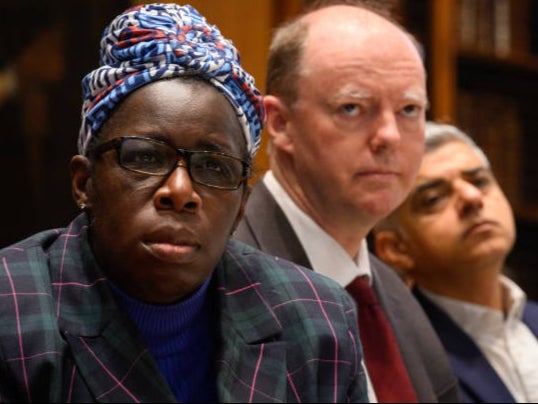 Rosamund Adoo-Kissi-Debrah, the mother of Ella, Professor Chris Whitty, England’s chief medical officer, and Sadiq Khan attended a London clean air and health summit last year