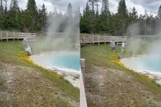 Yellowstone tourist mocked for dipping finger in deadly hot spring