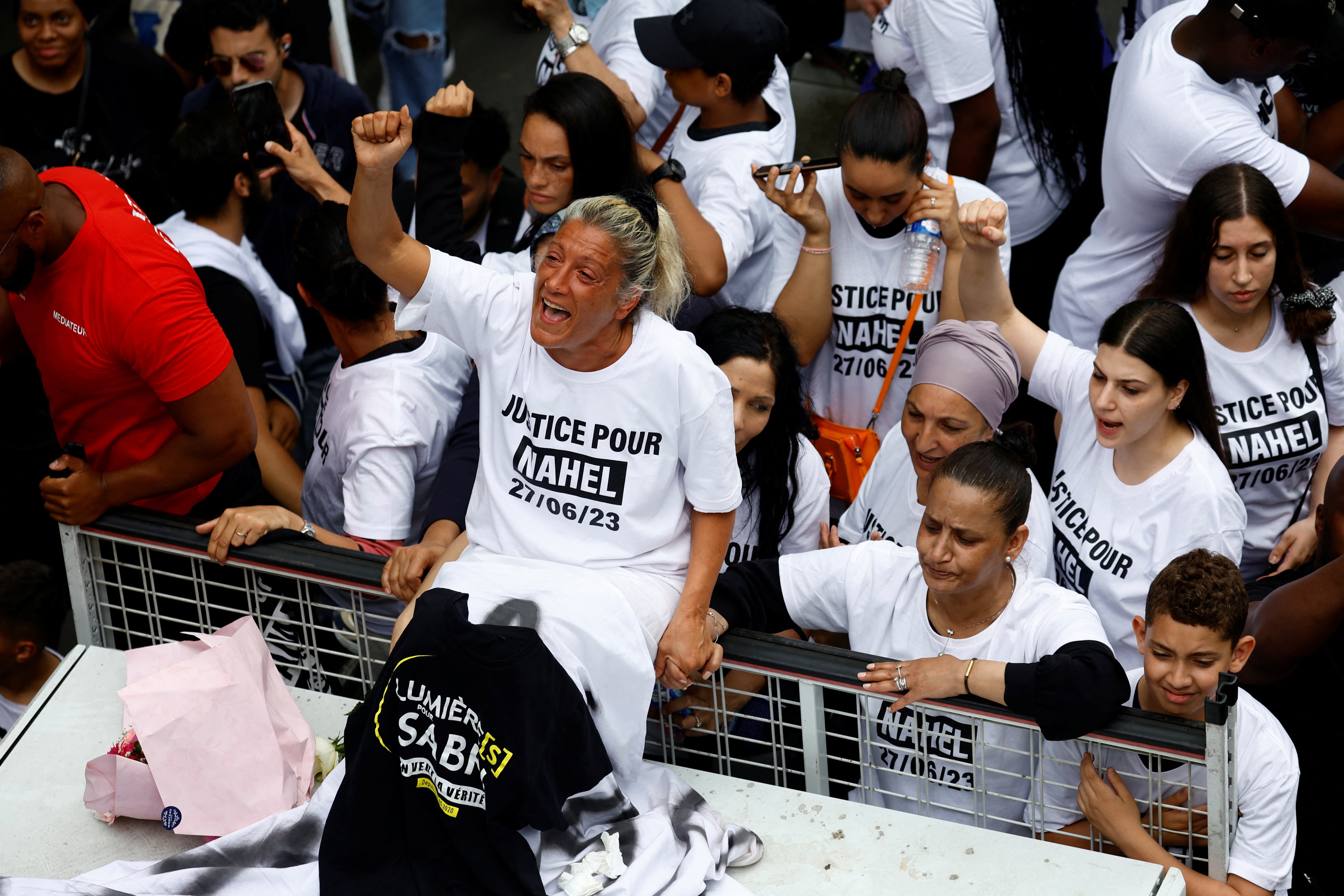 Mounia attended Thursday’s march in tribute to her son in Nanterre