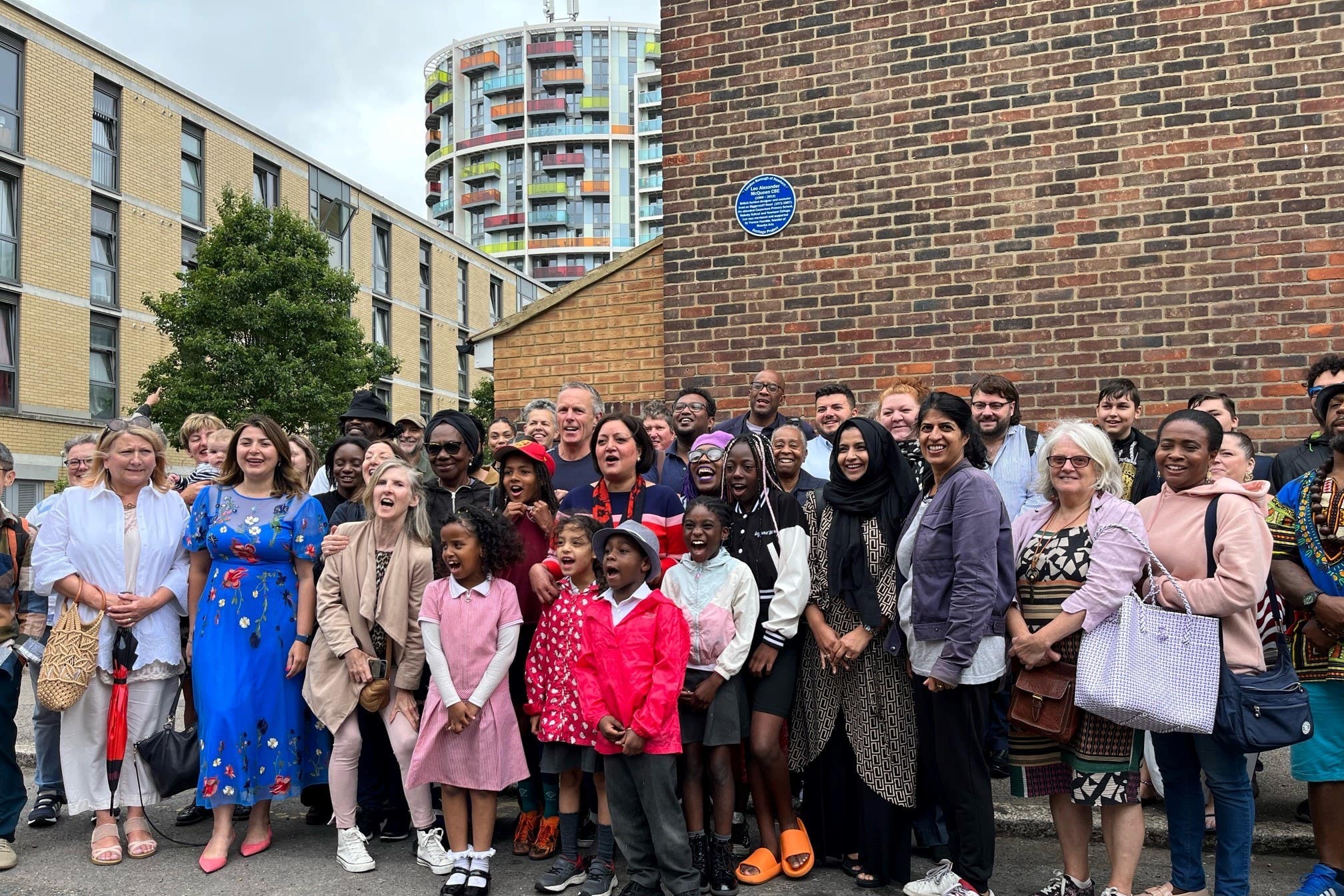 Many locals turned out to see McQueen’s new plaque be unveiled (Harry Stedman/PA)