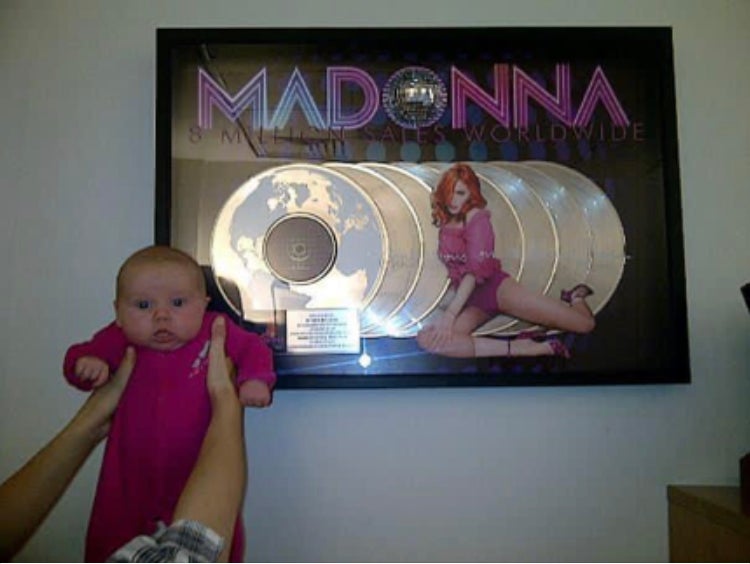 The author’s baby at Madonna’s publicist’s office in London circa 2005