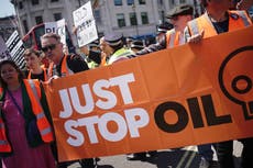 Just Stop Oil protesters disrupt London Pride over ‘high-polluting’ sponsors