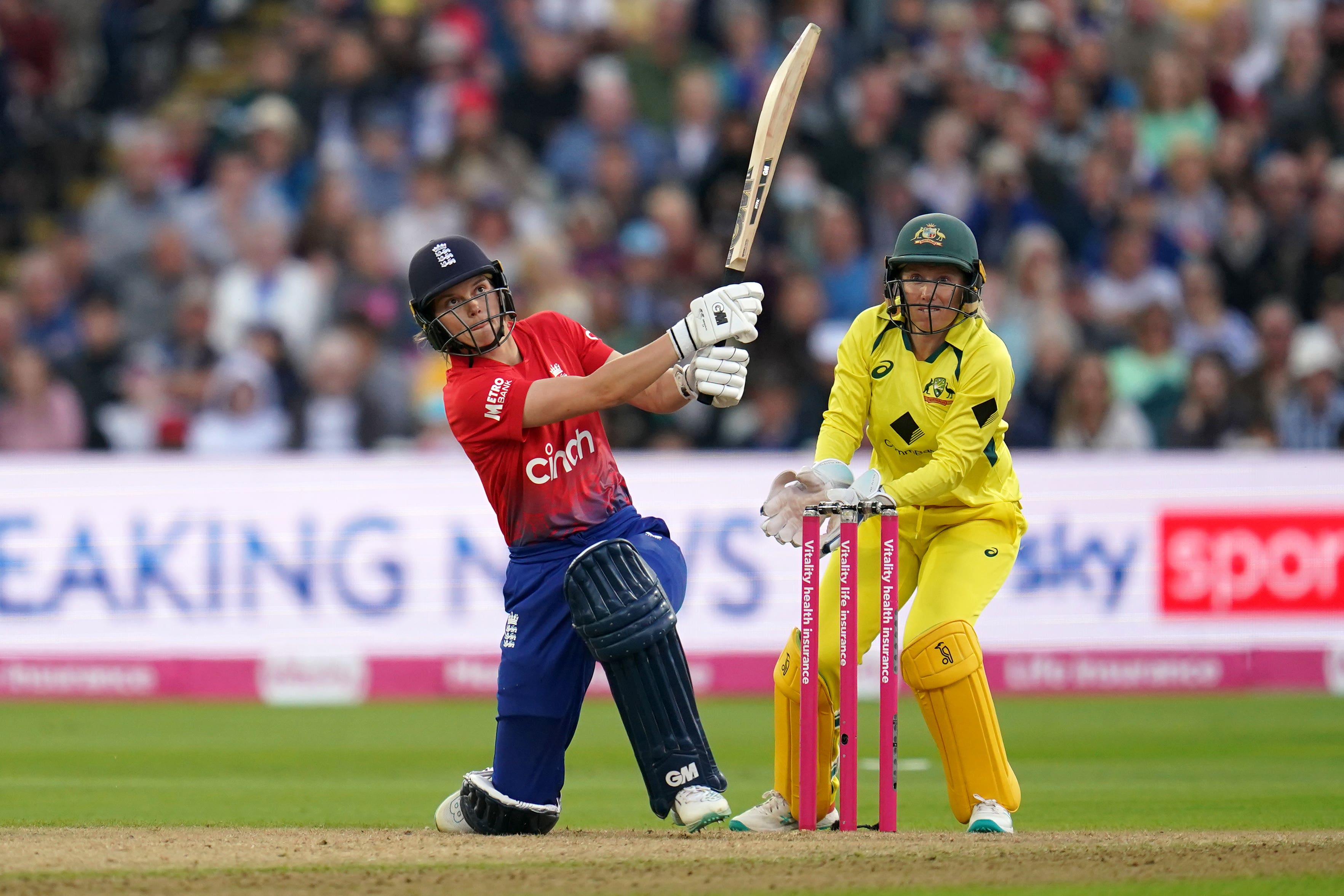 Amy Jones lifted England to a competitive total (Nick Potts/PA)