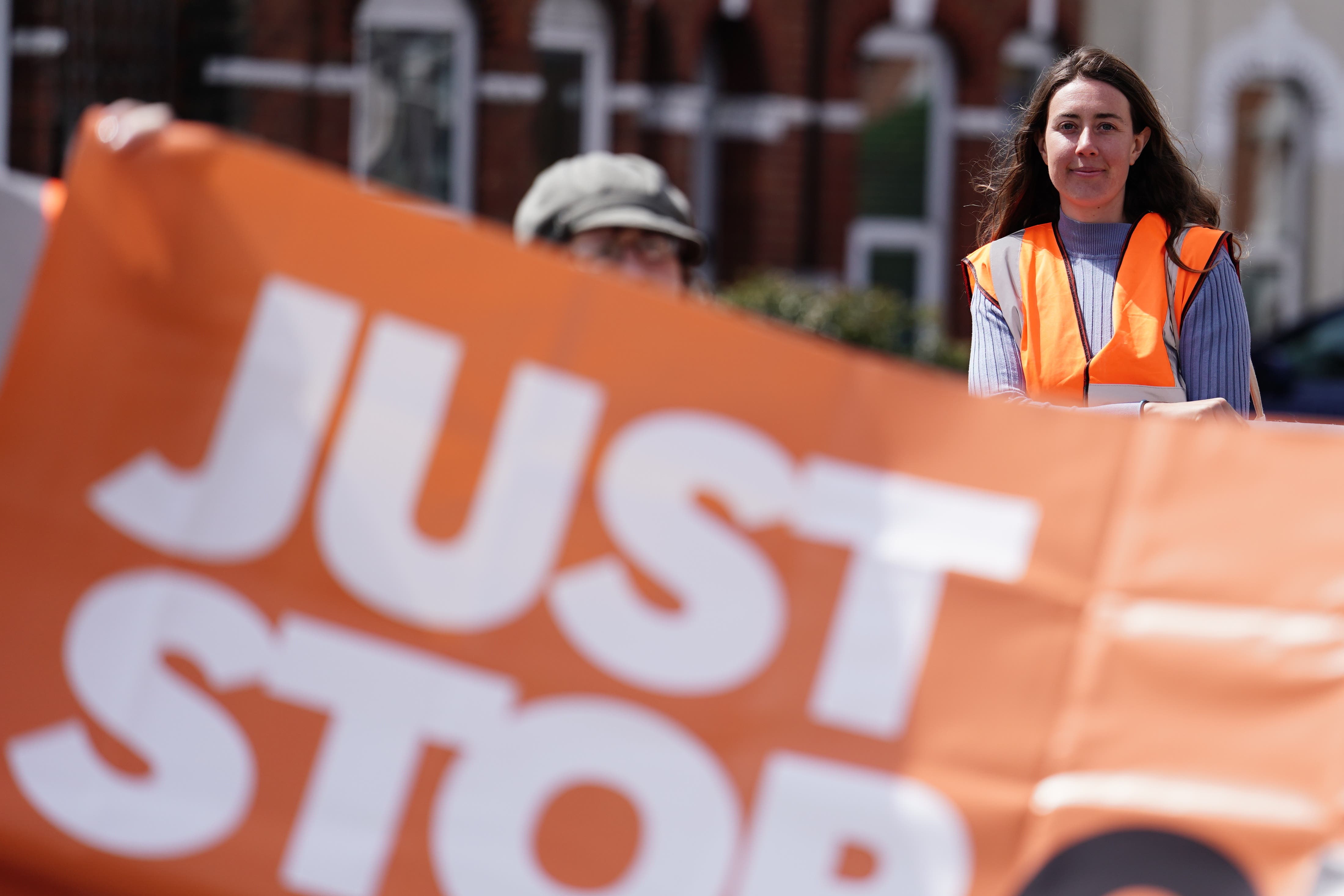 Just Stop Oil protesters take part in a slow walk protest (Jordan Pettitt/PA)