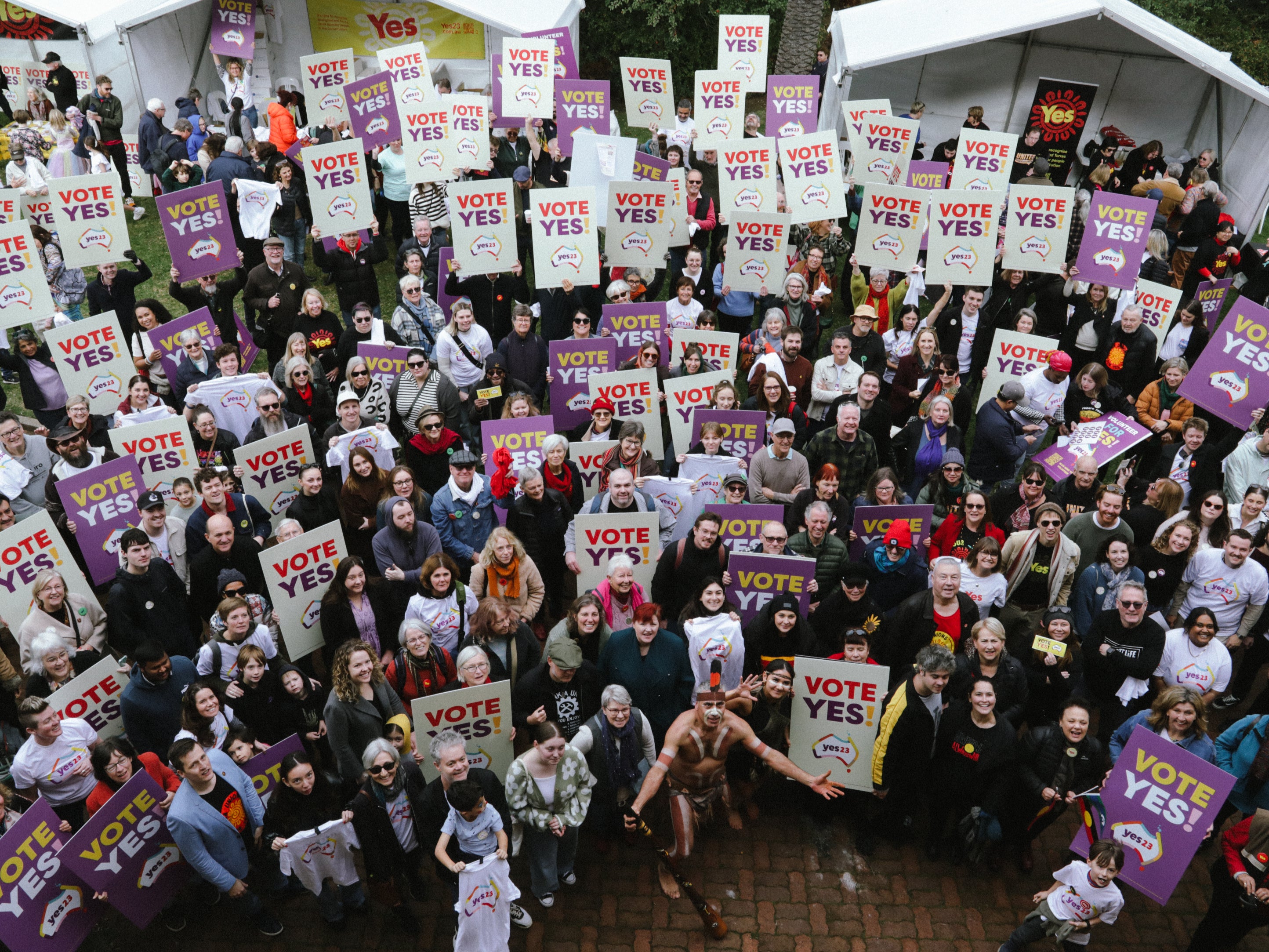 Thousands gathered at a rally in Adelaide for ‘Come Together for Yes’ campaign