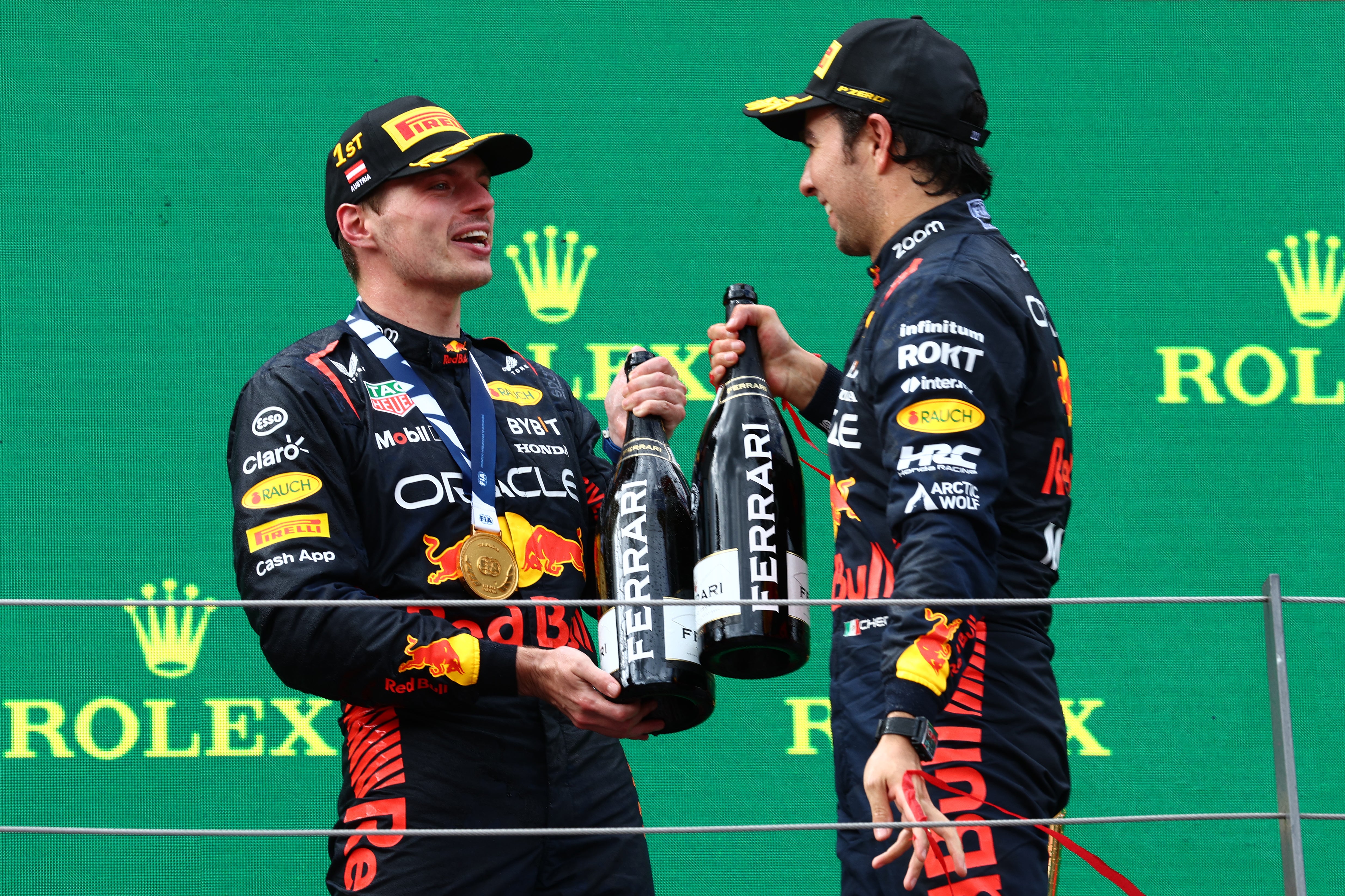 Max Verstappen won the Austrian grand prix while Sergio Perez finished third