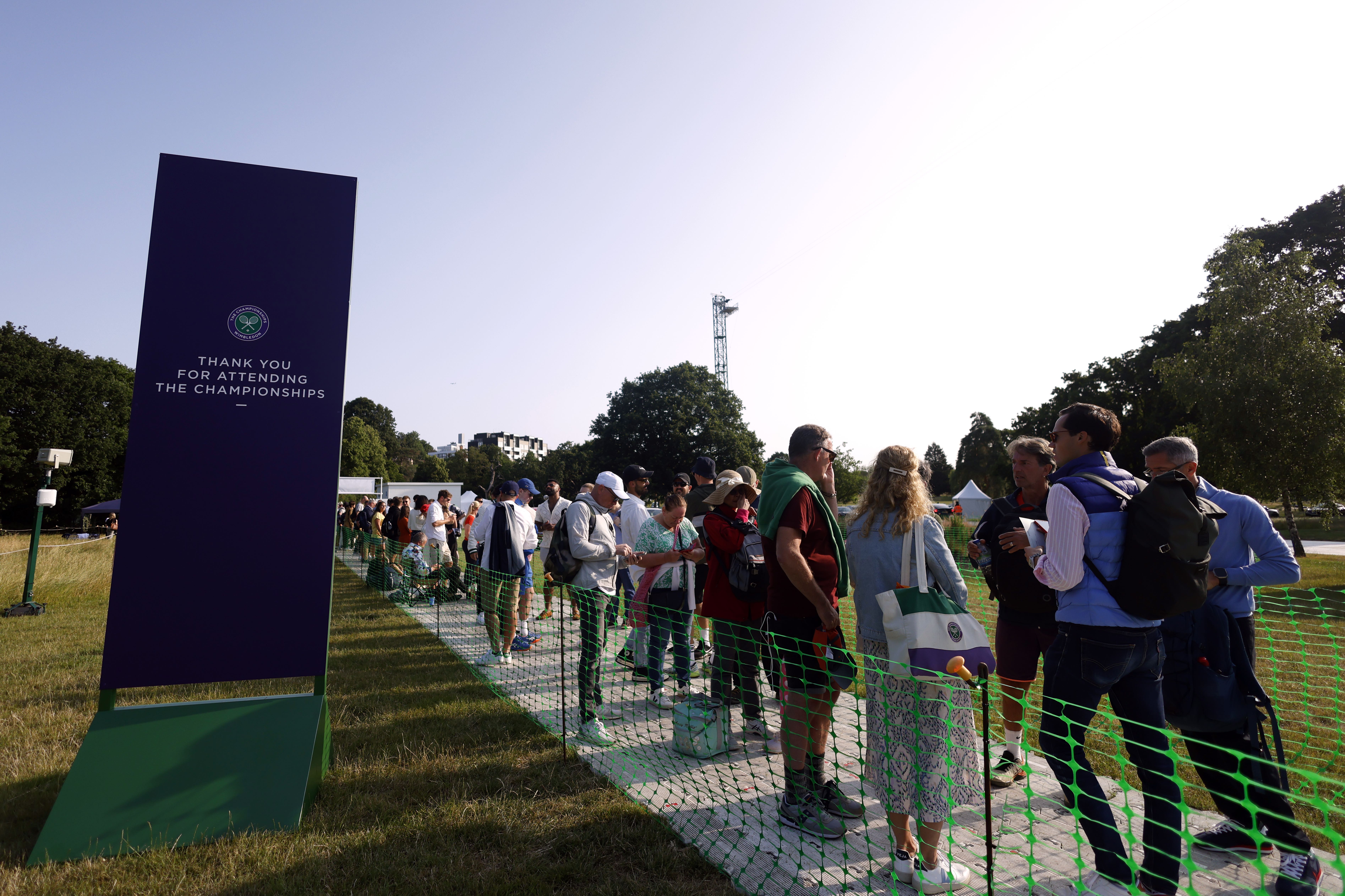 Tennis fans in the Wimbledon queue on day one of the 2023 Wimbledon Championships