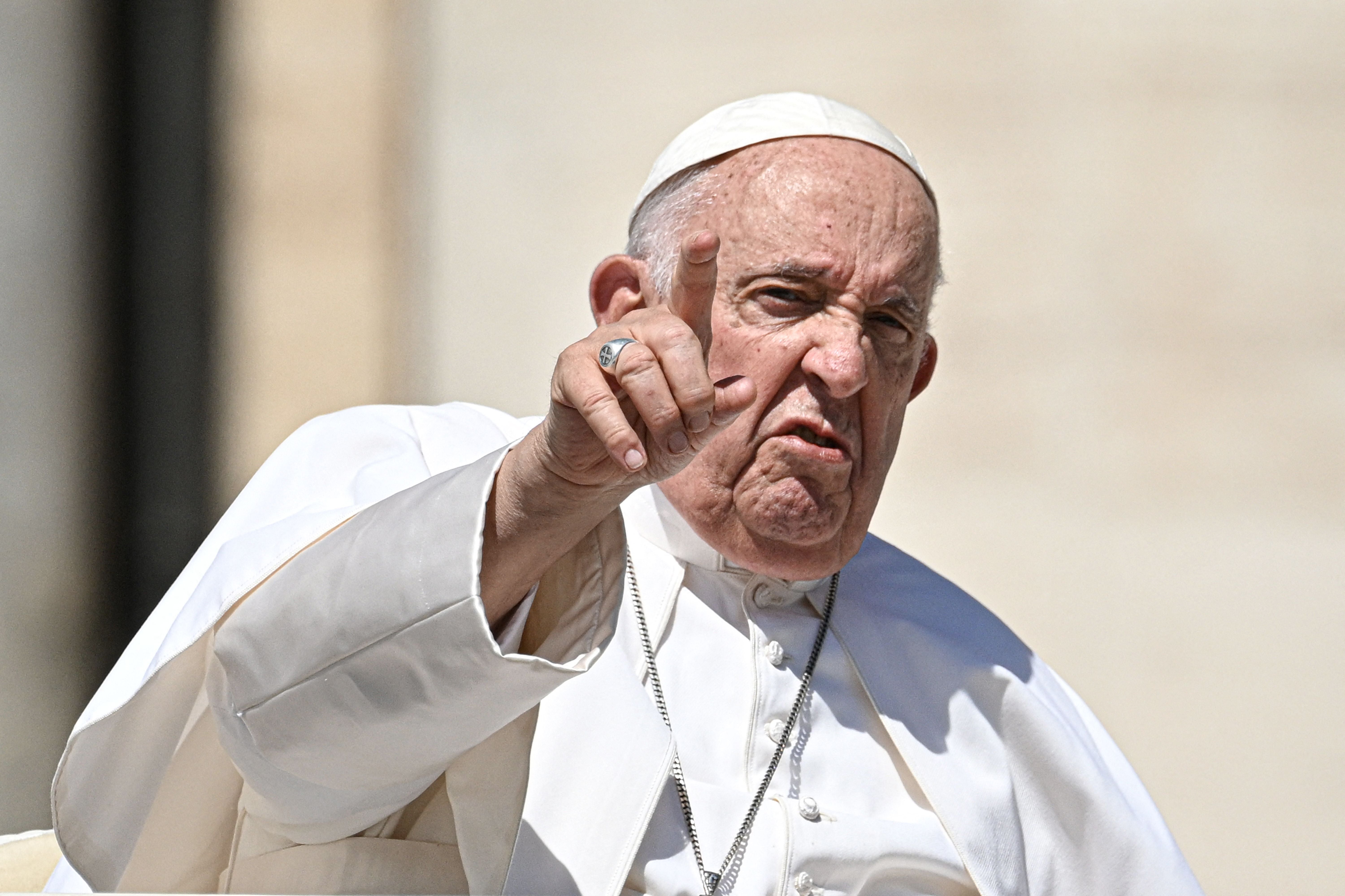 Pope Francis leaves his weekly general audience in The Vatican