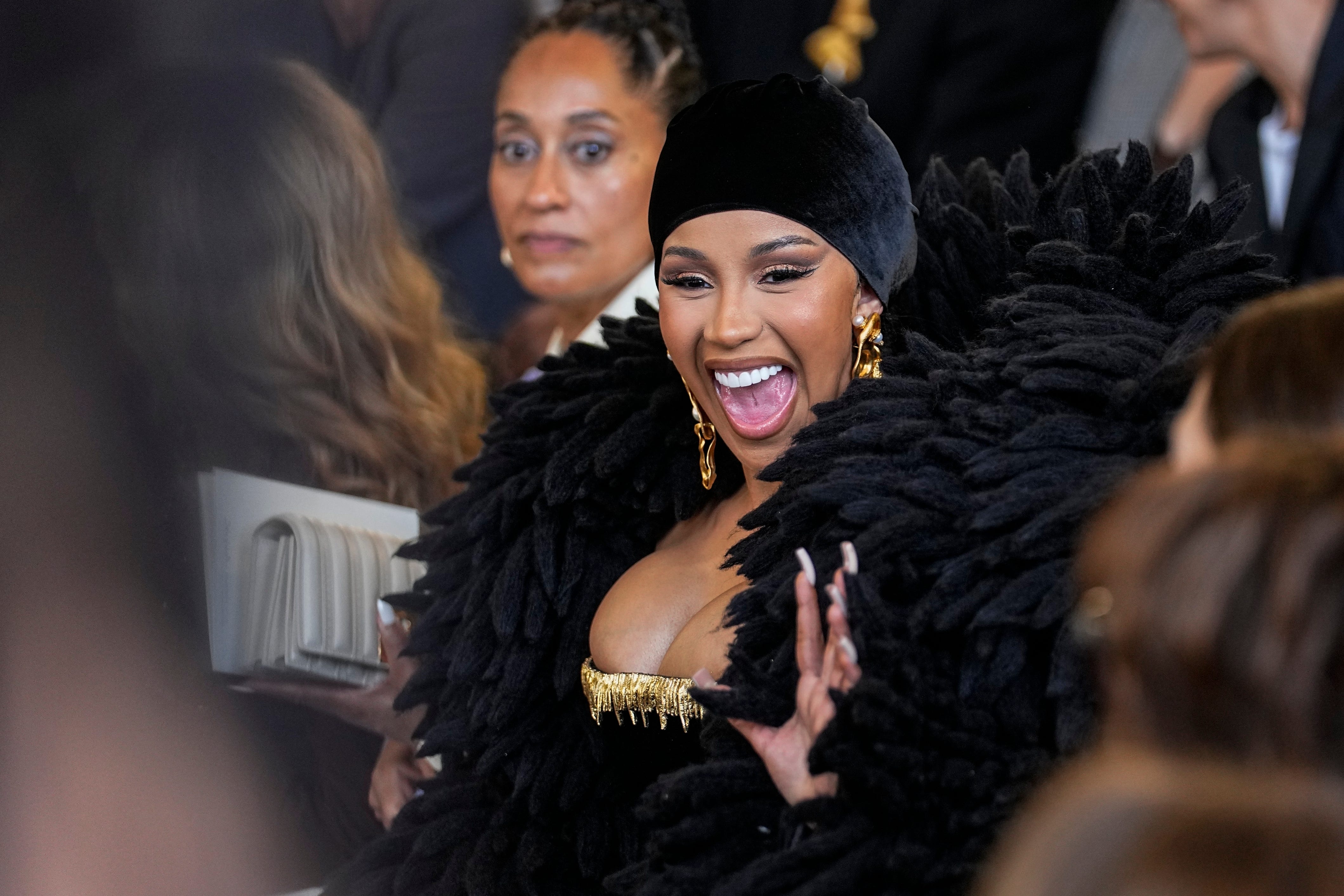 Cardi B attended the Schiaparelli Haute Couture show in Paris (Michel Euler/AP)