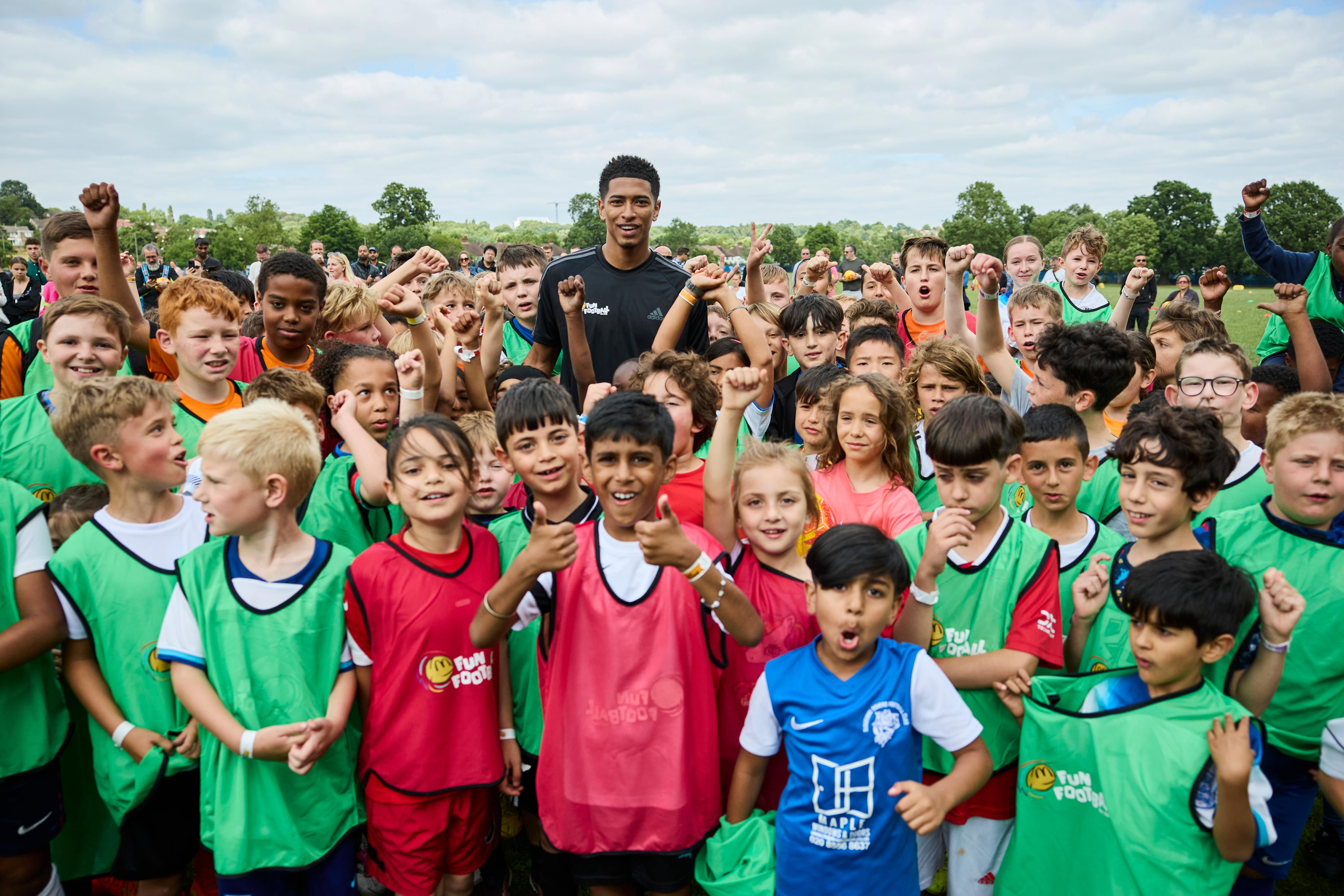 Jude Bellingham is an ambassador for McDonald’s Fun Football (McDonald’s handout/PA)02 July 2023Picture By Mark Robinson.