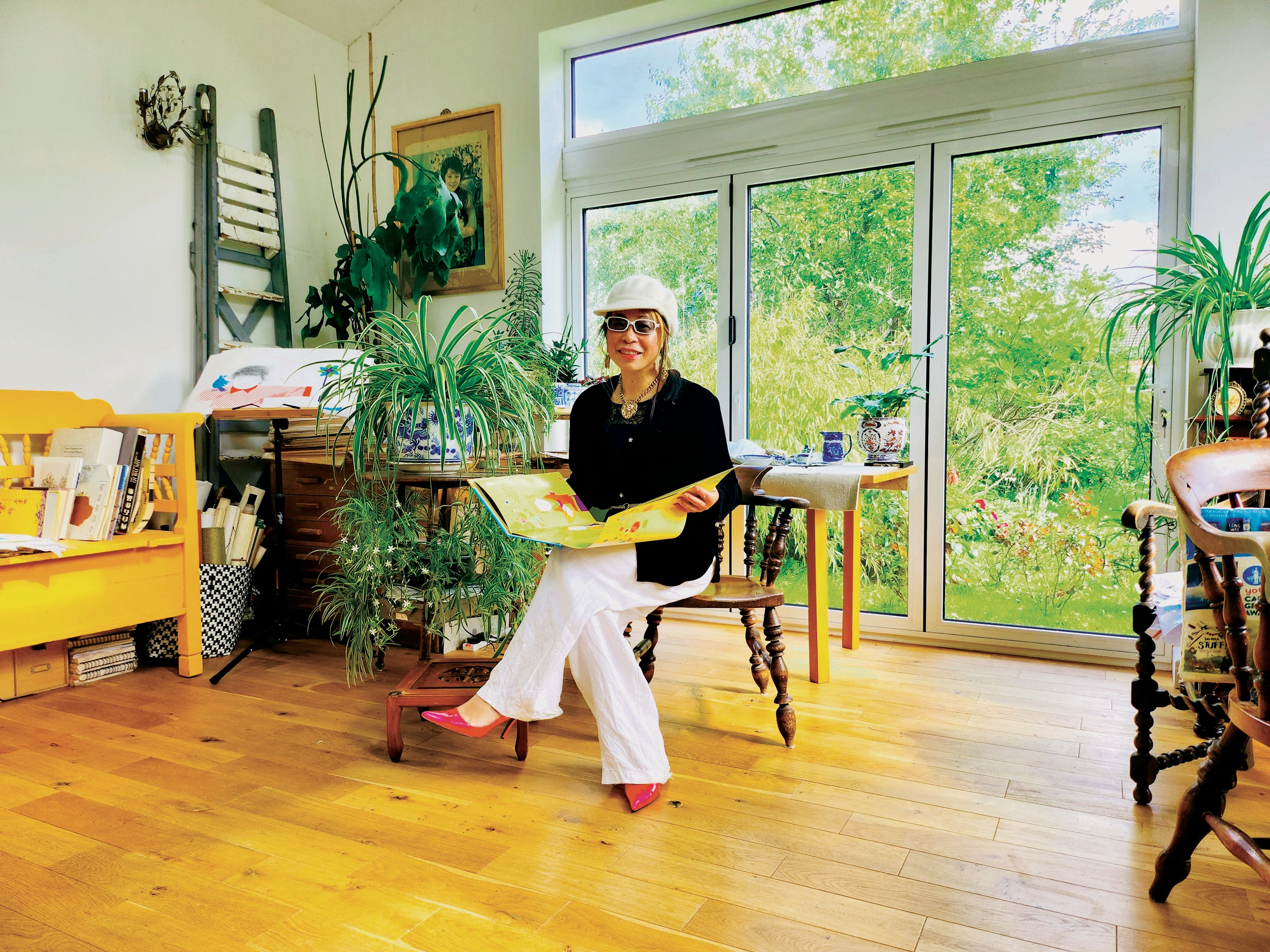 Yu Rong in her studio near Cambridge, England