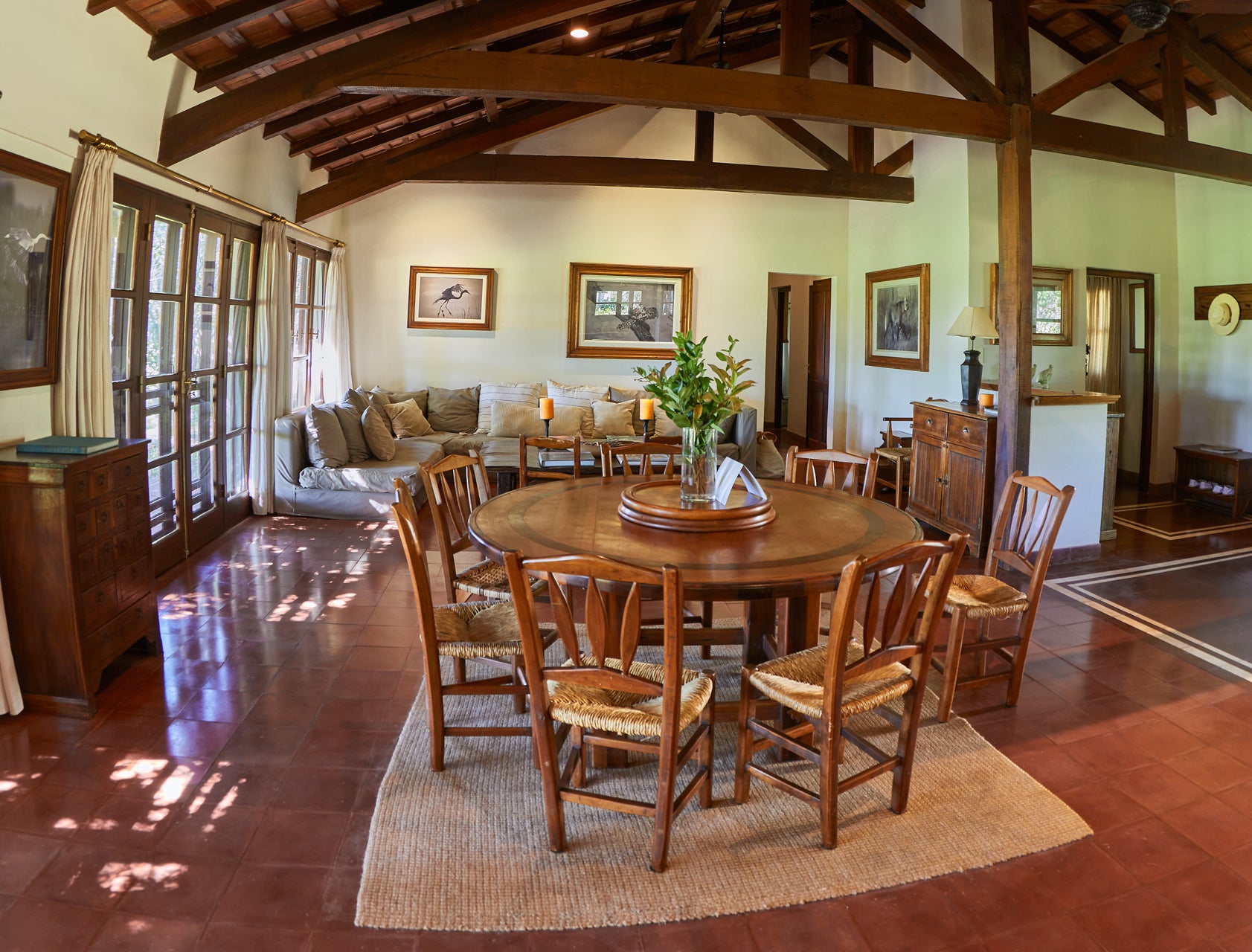 The hut interior