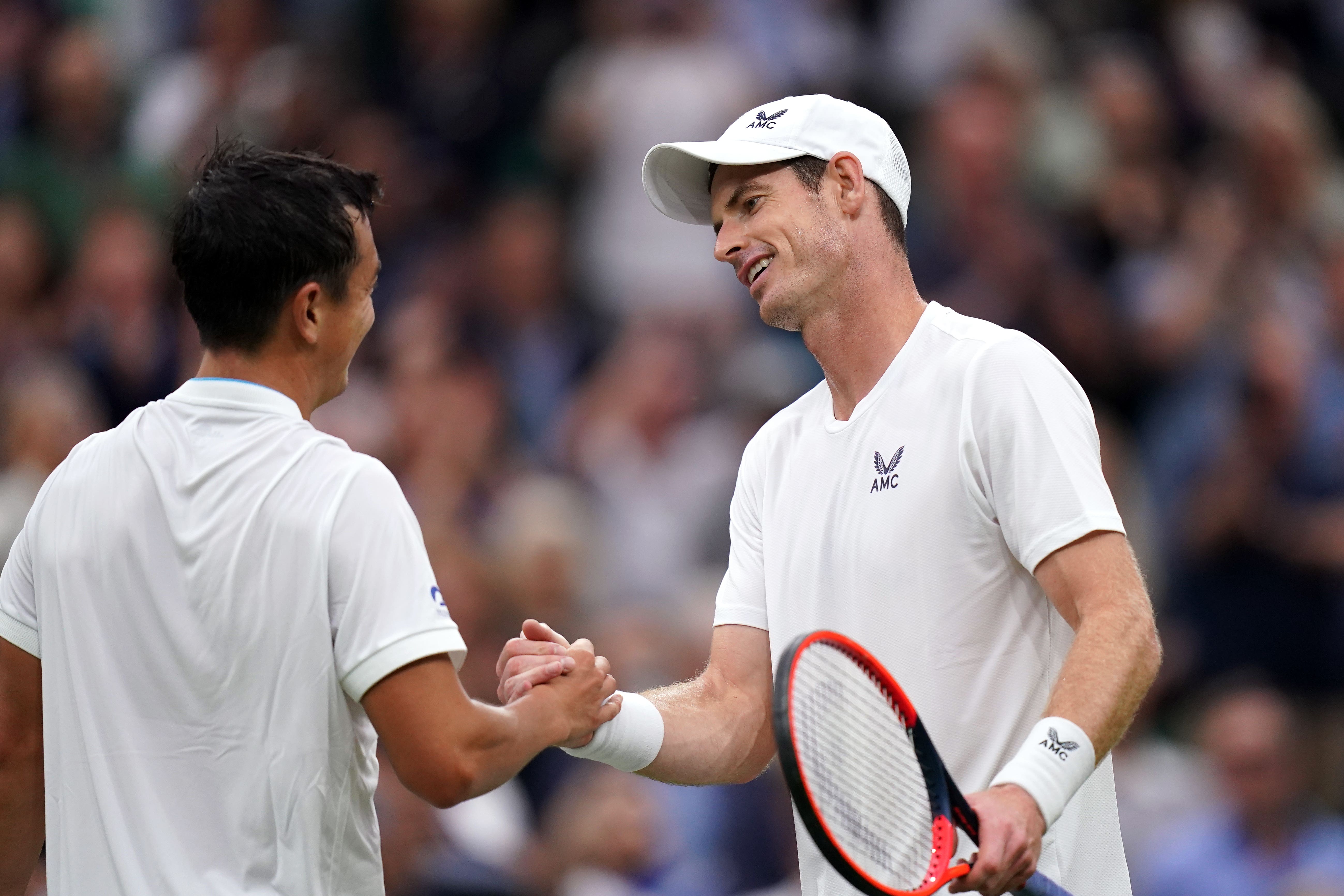 Andy Murray celebrates victory over Ryan Peniston (Adam Davy/PA)