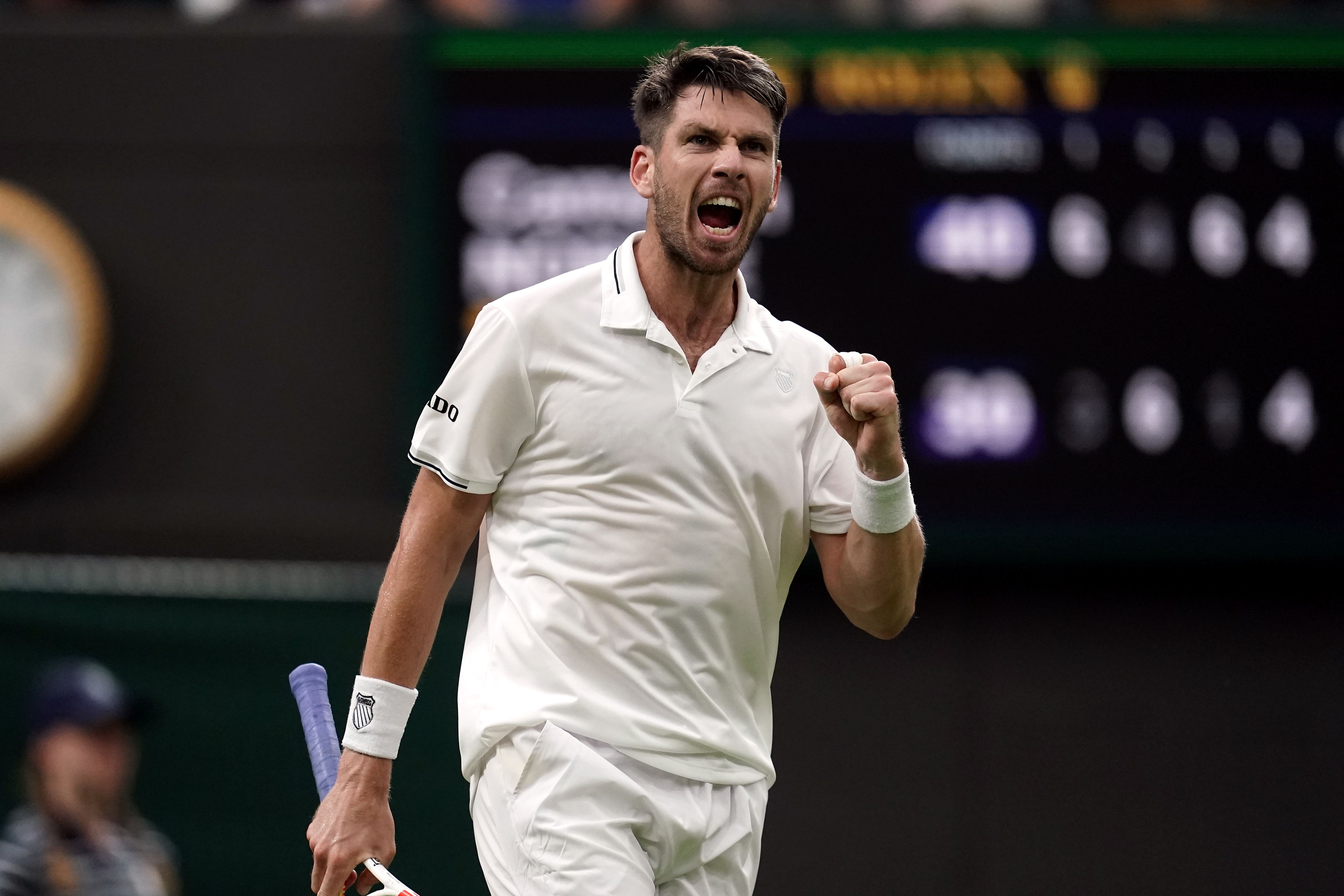 Cameron Norrie celebrates beating Tomas Machac (Victoria Jones/PA)