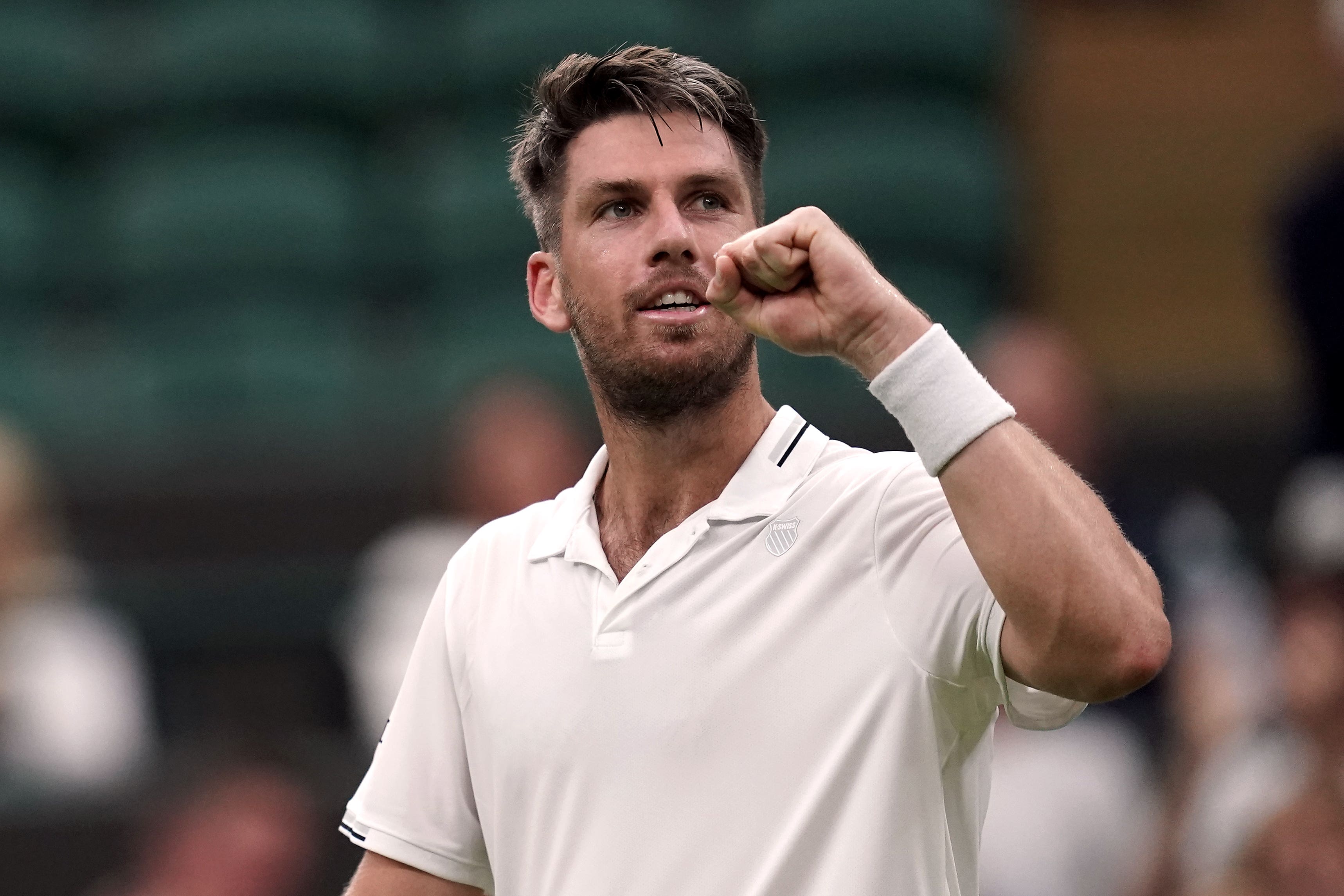 Cameron Norrie celebrates beating Tomas Machac (Victoria Jones/PA)