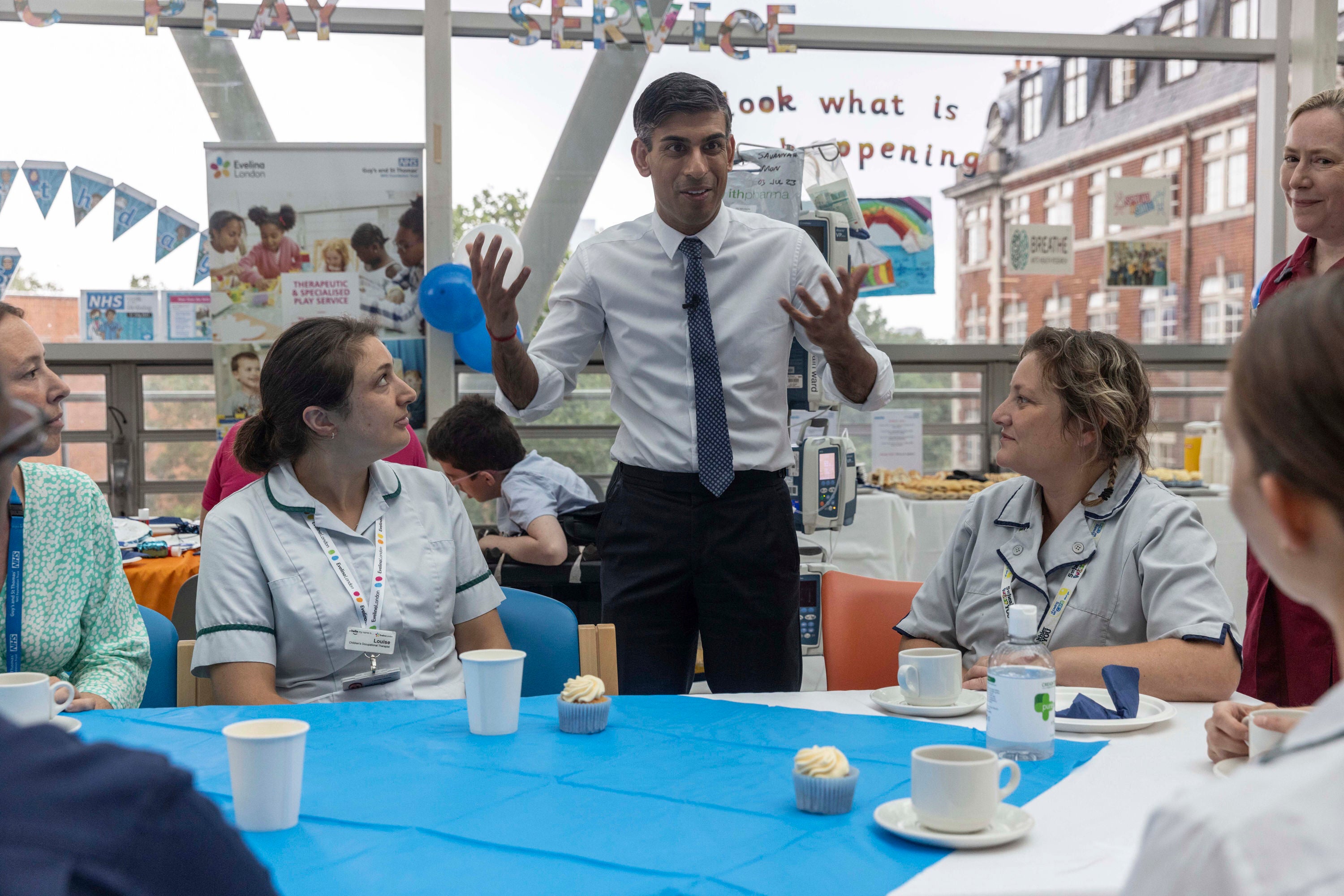 Rishi Sunak visits the Evelina Children's ward at St Thomas' hospital