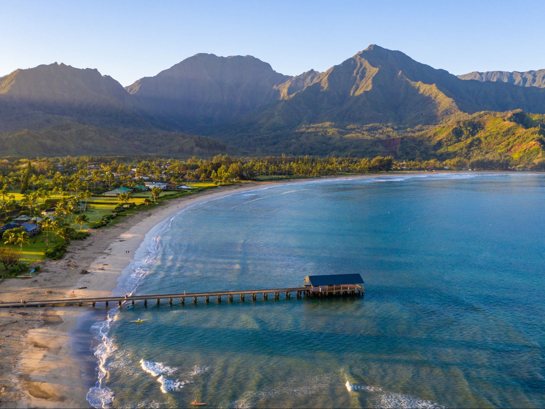 Hanalei Pier is a famous landmark on the Kauai coast