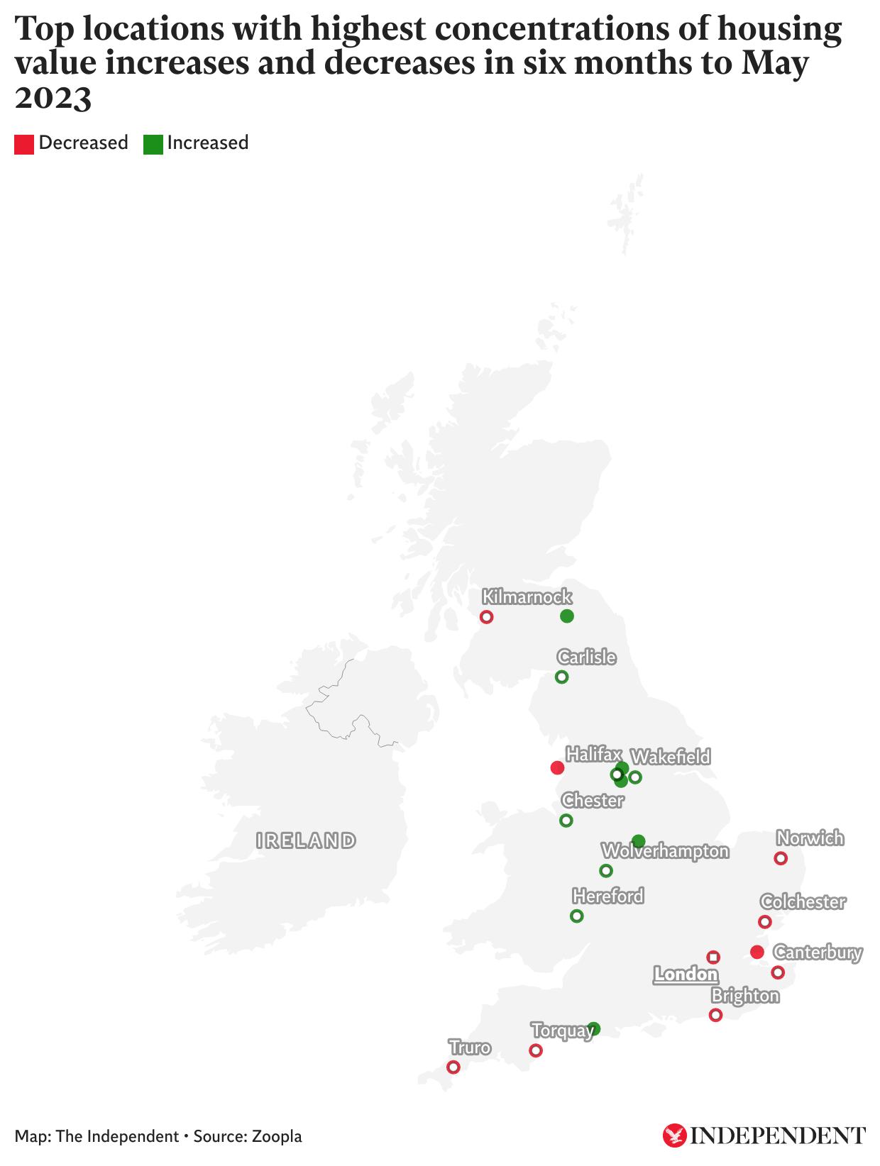 At 67 percent, Halifax in Yorkshire and the Humber saw the highest concentration of housing value increases