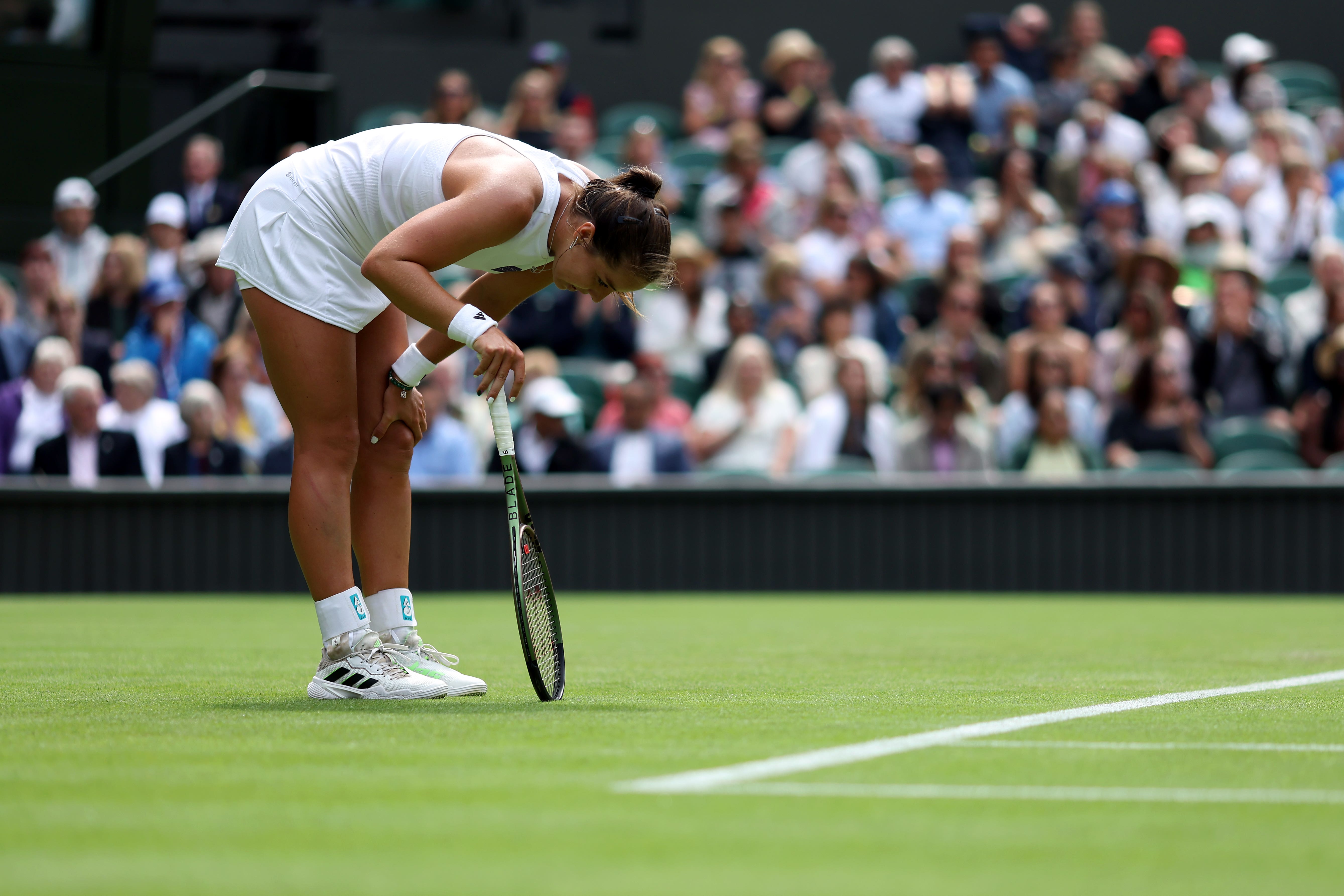 Jodie Burrage won just two games against Daria Kasatkina (Steven Paston/PA)