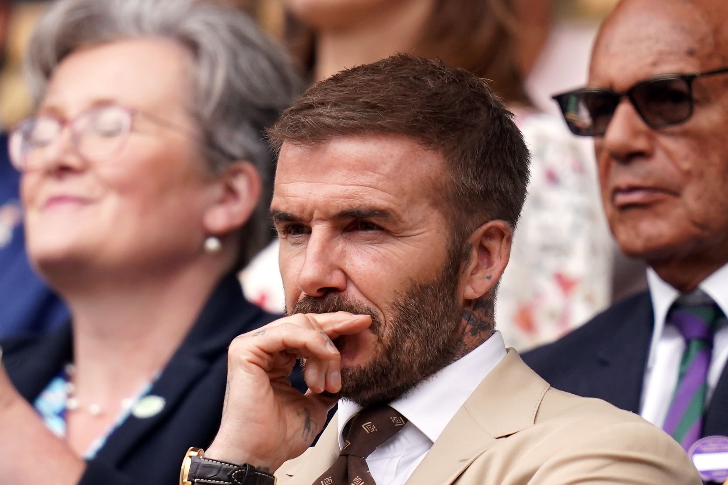 David Beckham in the royal box of centre court (John Walton/PA)