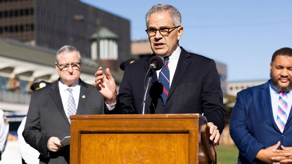 Watch as Philadelphia DA Larry Krasner holds a news conference after five died in shooting