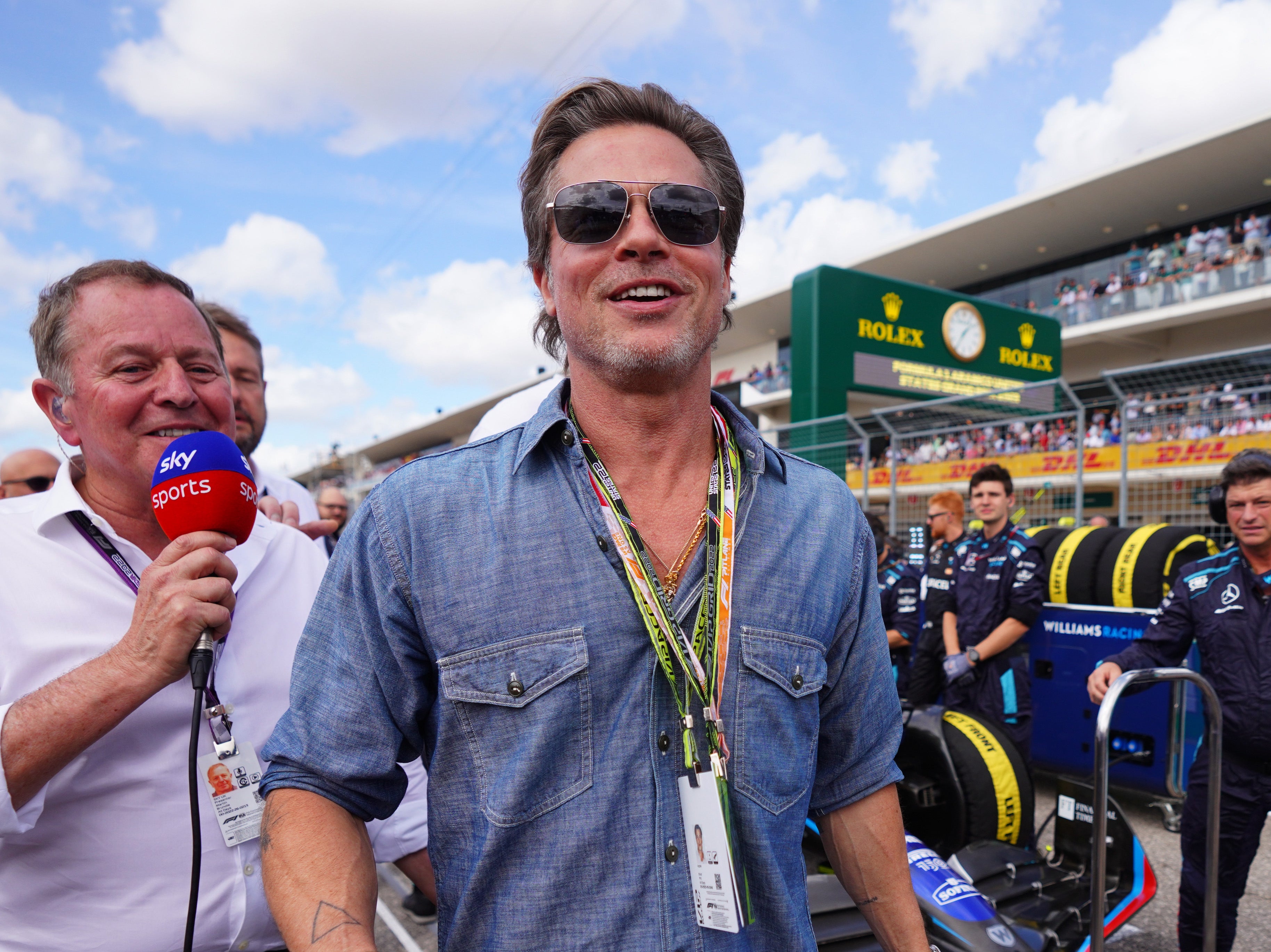 Brad Pitt at the United States Grand Prix in 2022