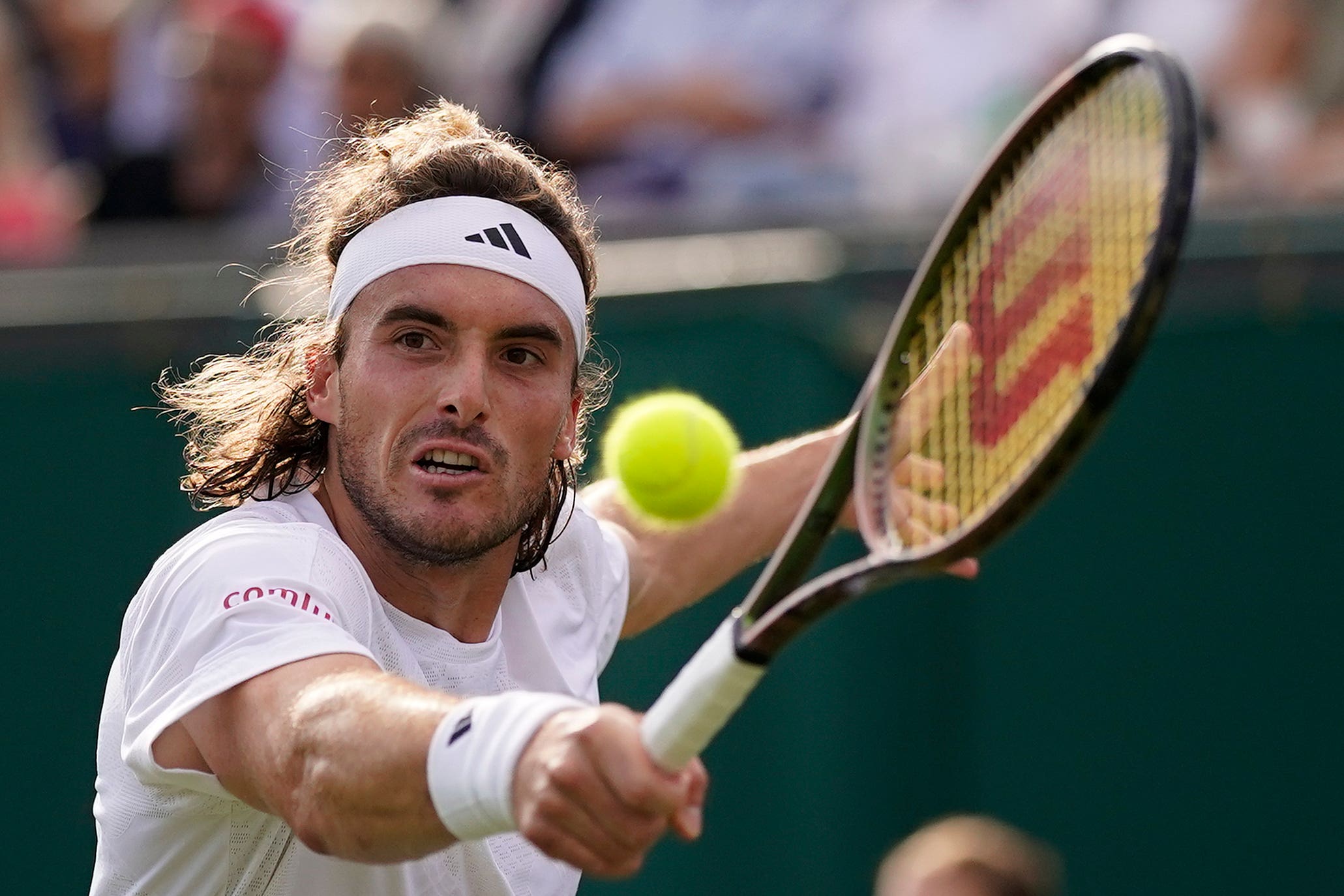 Stefanos Tsitsipas battled to victory over Dominic Thiem (Alberto Pezzali/AP)