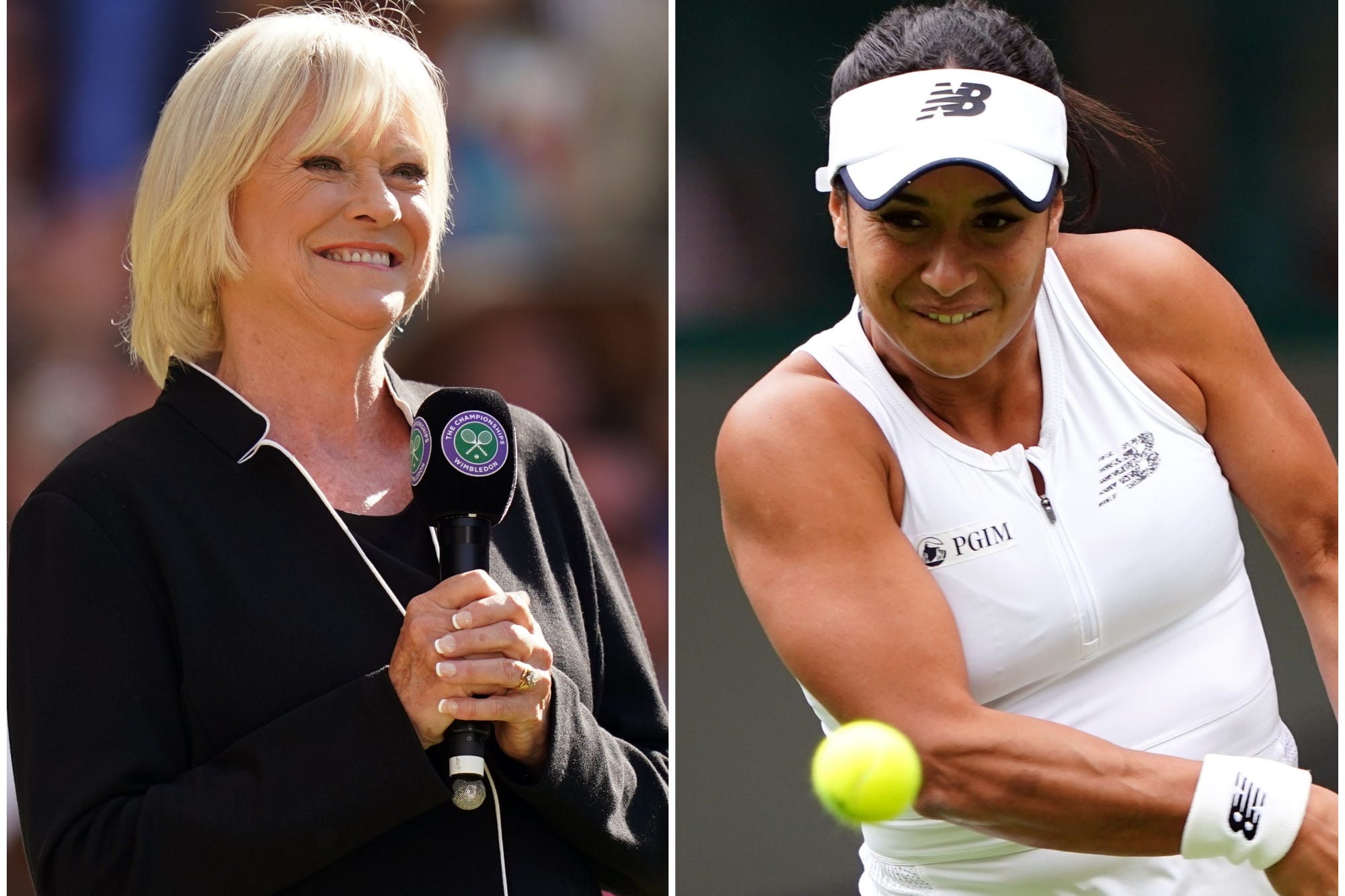 Sue Barker and Heather Watson (PA)