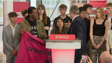 Keir Starmer speech disrupted by young people demanding climate action: ‘Which side are Labour on?’