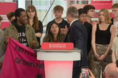 Keir Starmer speech disrupted by young people demanding climate action: ‘Which side are Labour on?’