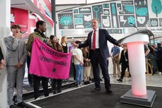 Activists interrupt Keir Starmer’s speech to demand ‘green new deal now’