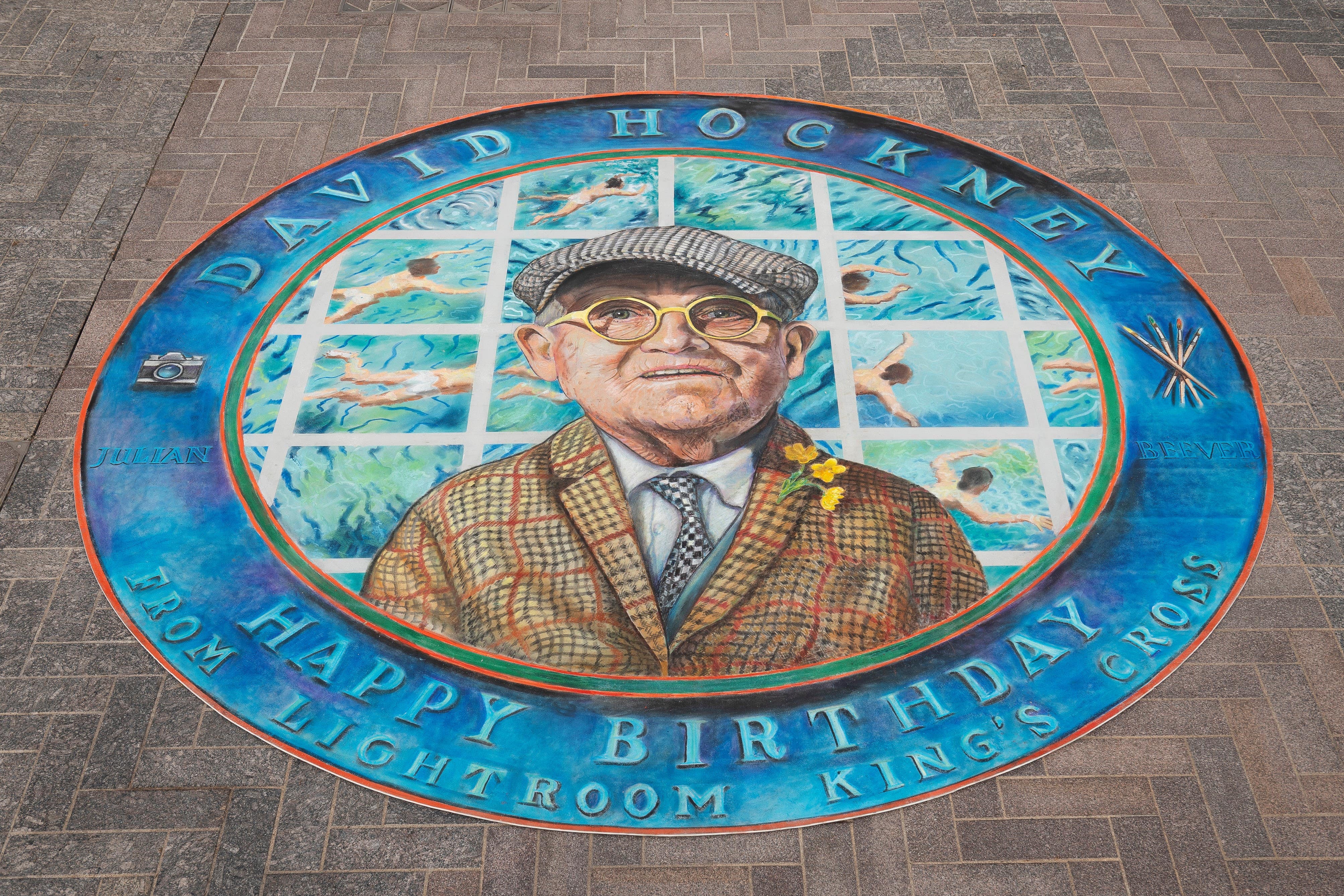 Portrait to celebrate David Hockney’s 86th birthday (Will Ireland/PinPep/PA)