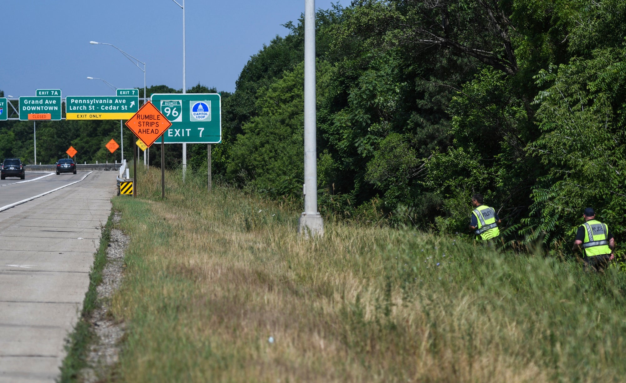 First responders search a highway near Detroit for Wynter Smith, who was found dead on Wednesday night