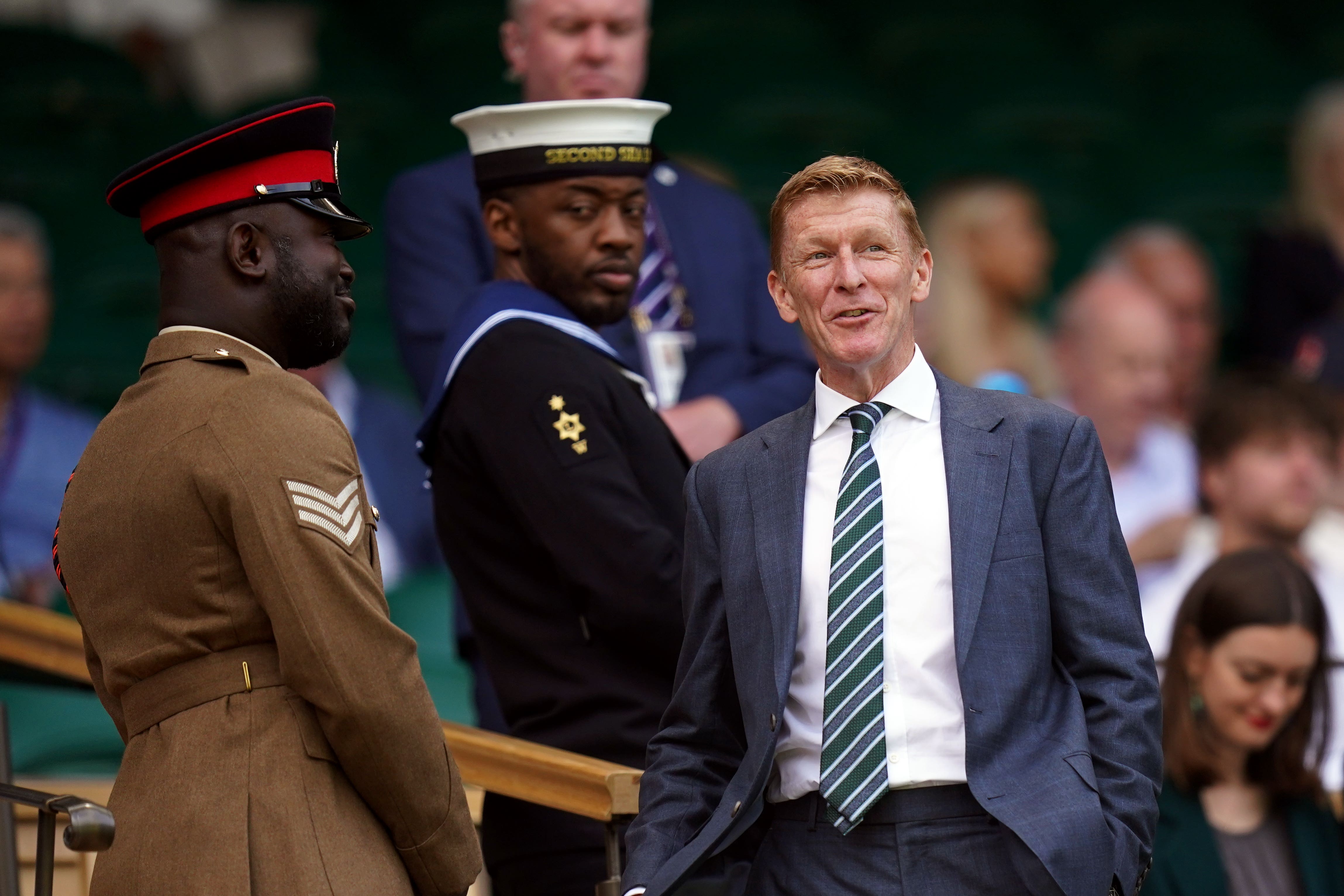 Tim Peake in the royal box on day four of Wimbledon (Adam Davy/PA)