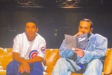 Drake blows fans minds by performing next to a hologram of his younger self