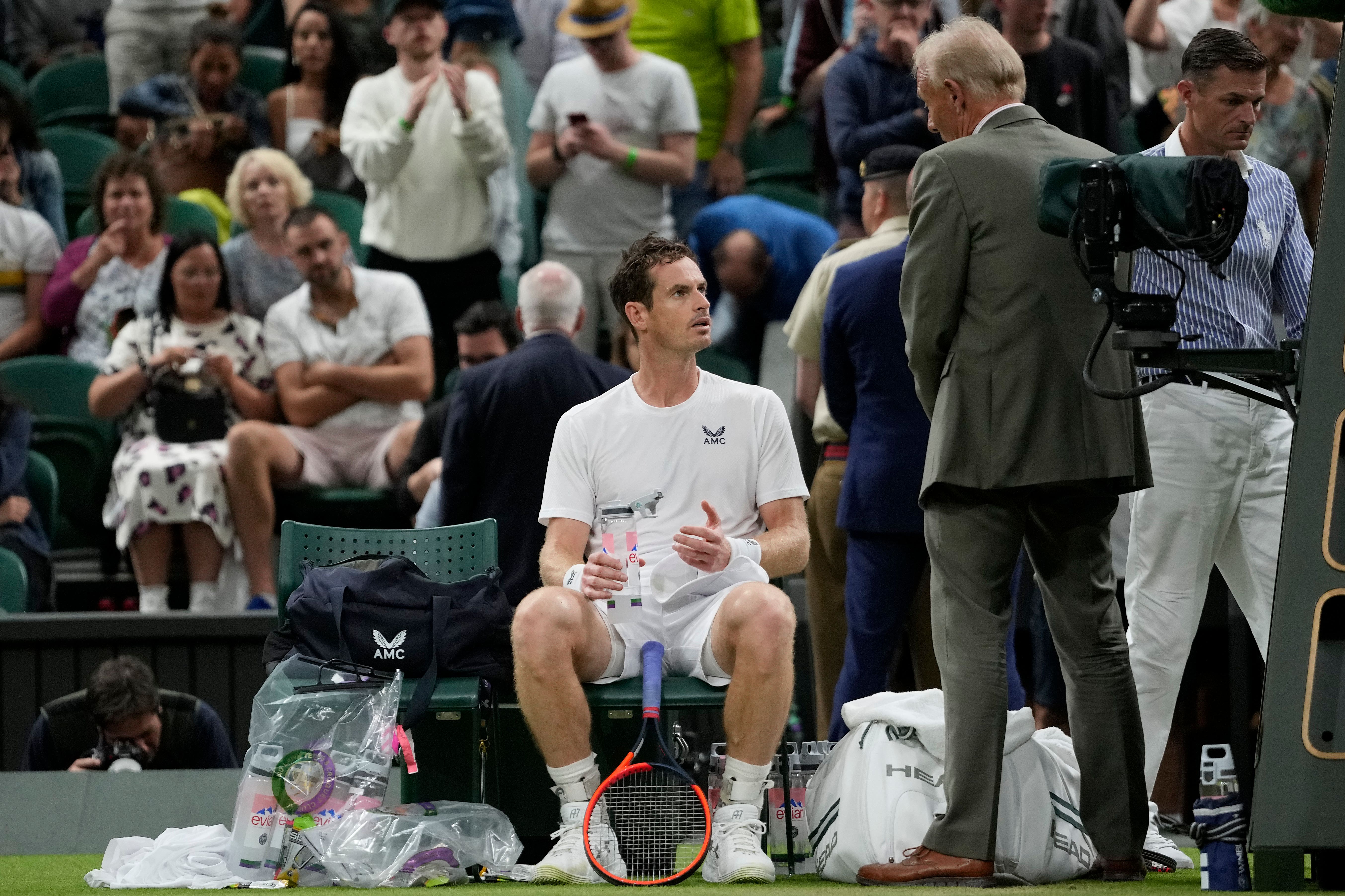 Britain’s Andy Murray will return to complete his second-round match with Stefanos Tsitsipas on Friday (AP Photo/Kirsty Wigglesworth/PA)