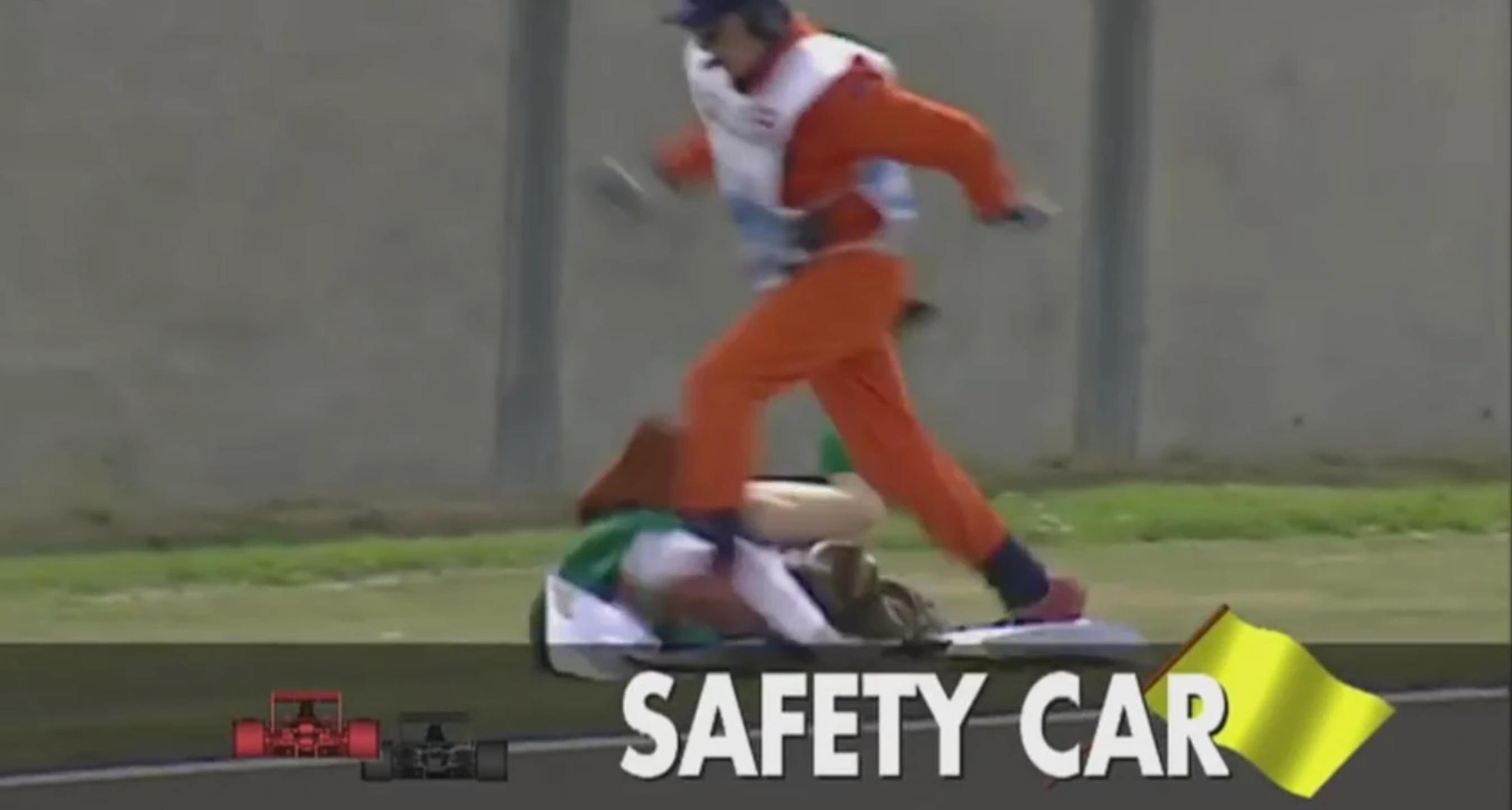 Marshal Stephen Green pushed Horan over and removed him from the racetrack