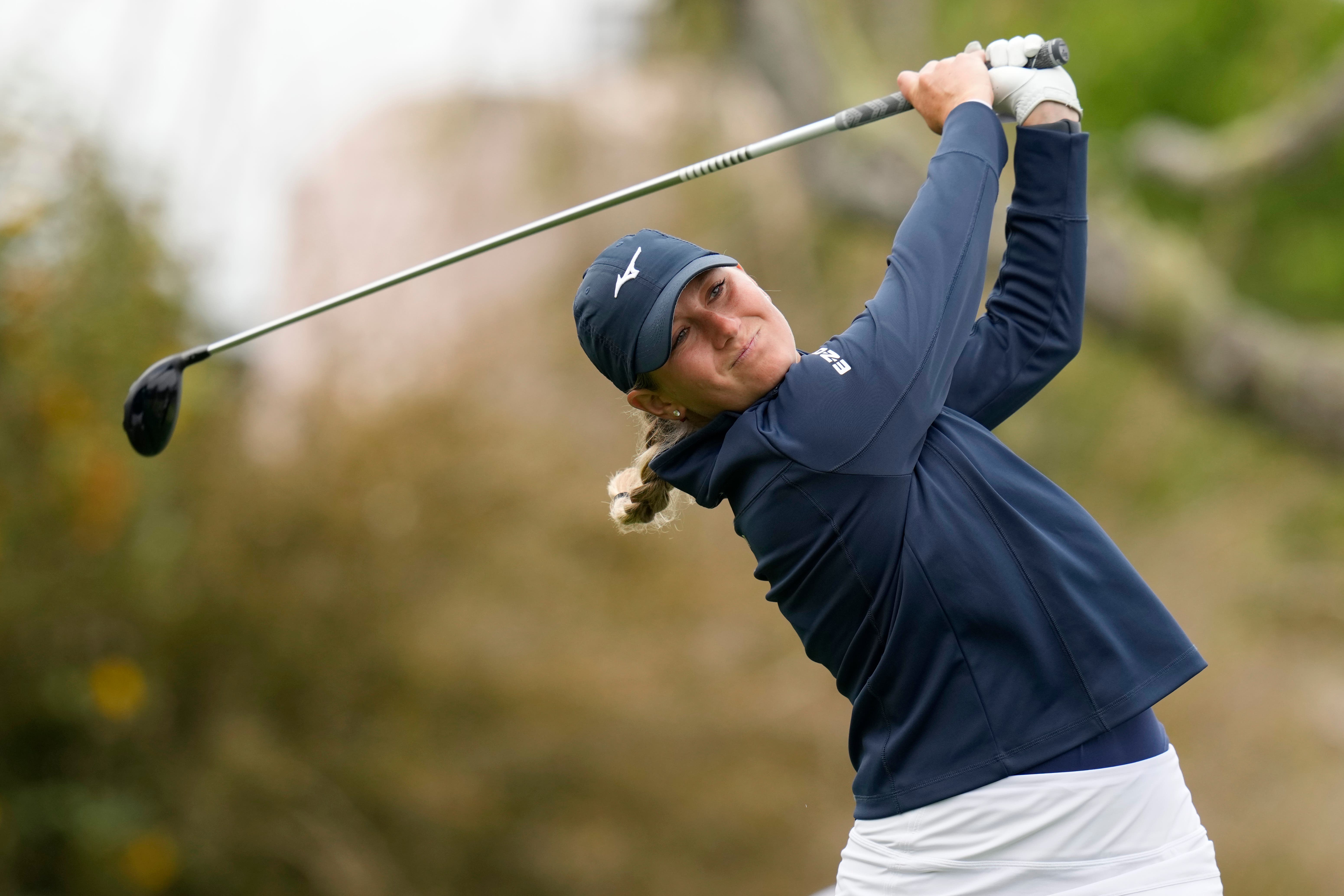 Bailey Tardy hits from the 15th tee during the second round of the U.S. Women’s Open golf tournament at Pebble Beach (Godofredo A. Vásquez, AP)