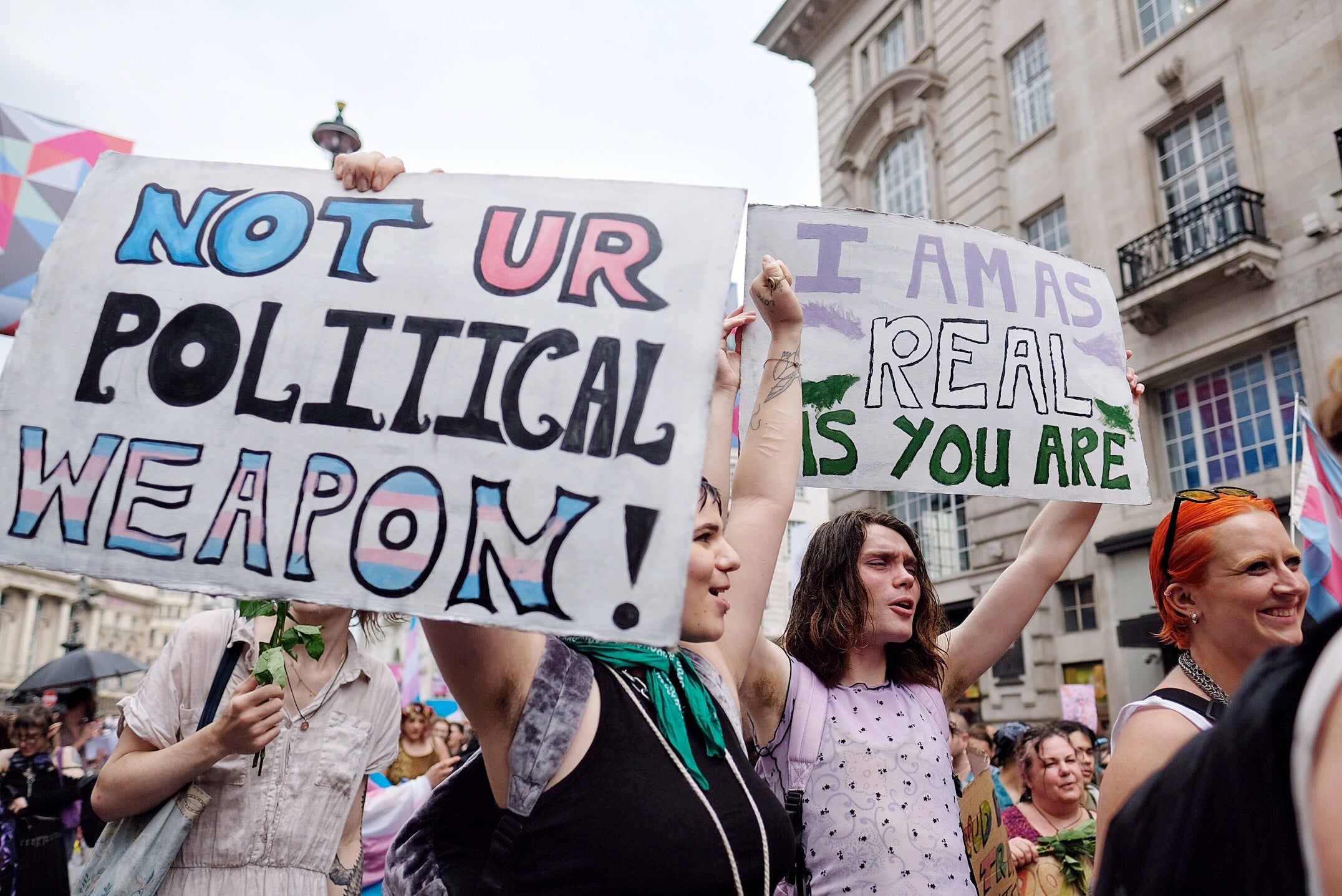 The march settles in Trafalgar Square