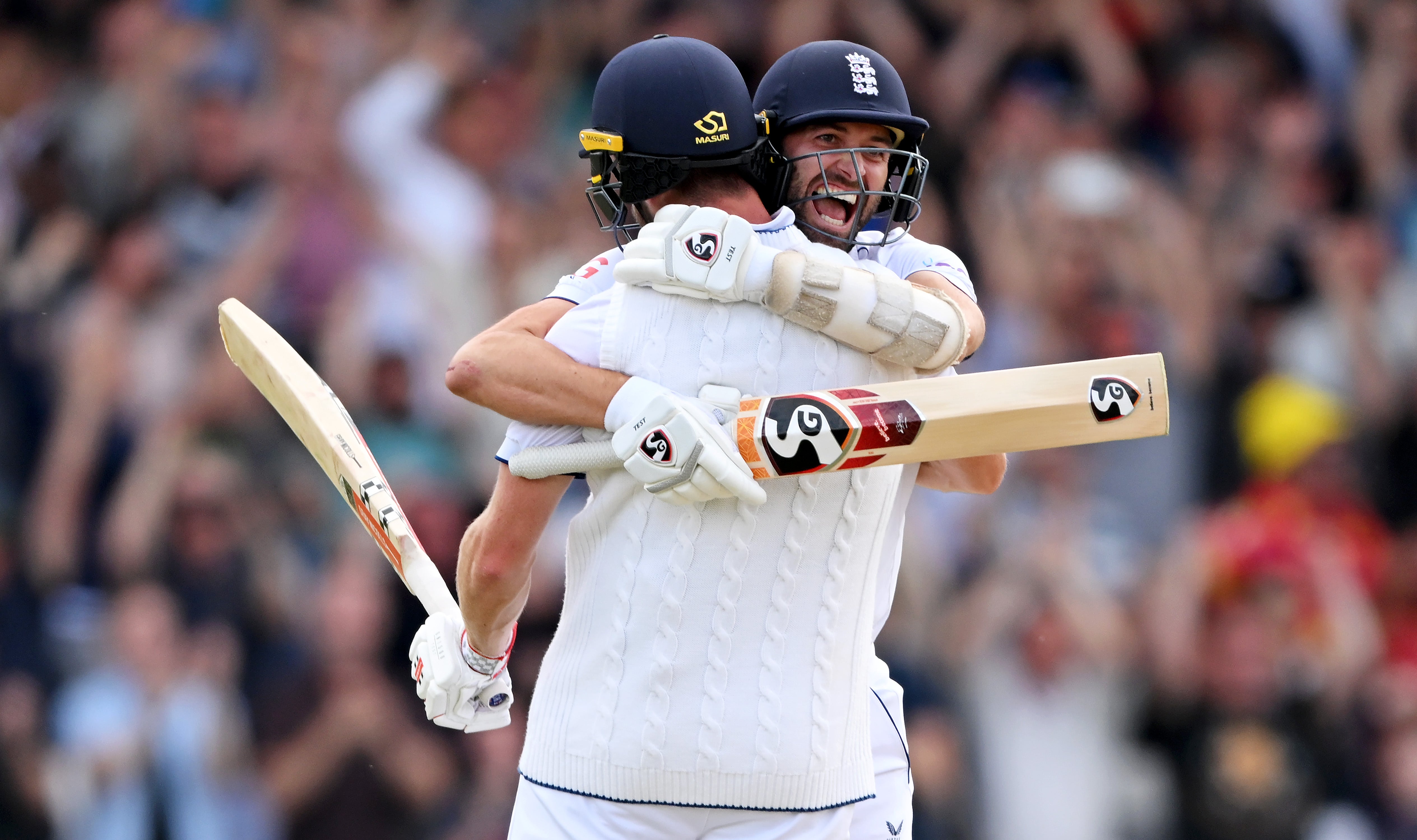 Mark Wood and Chris Woakes got England over the line in a close contest at Headingley