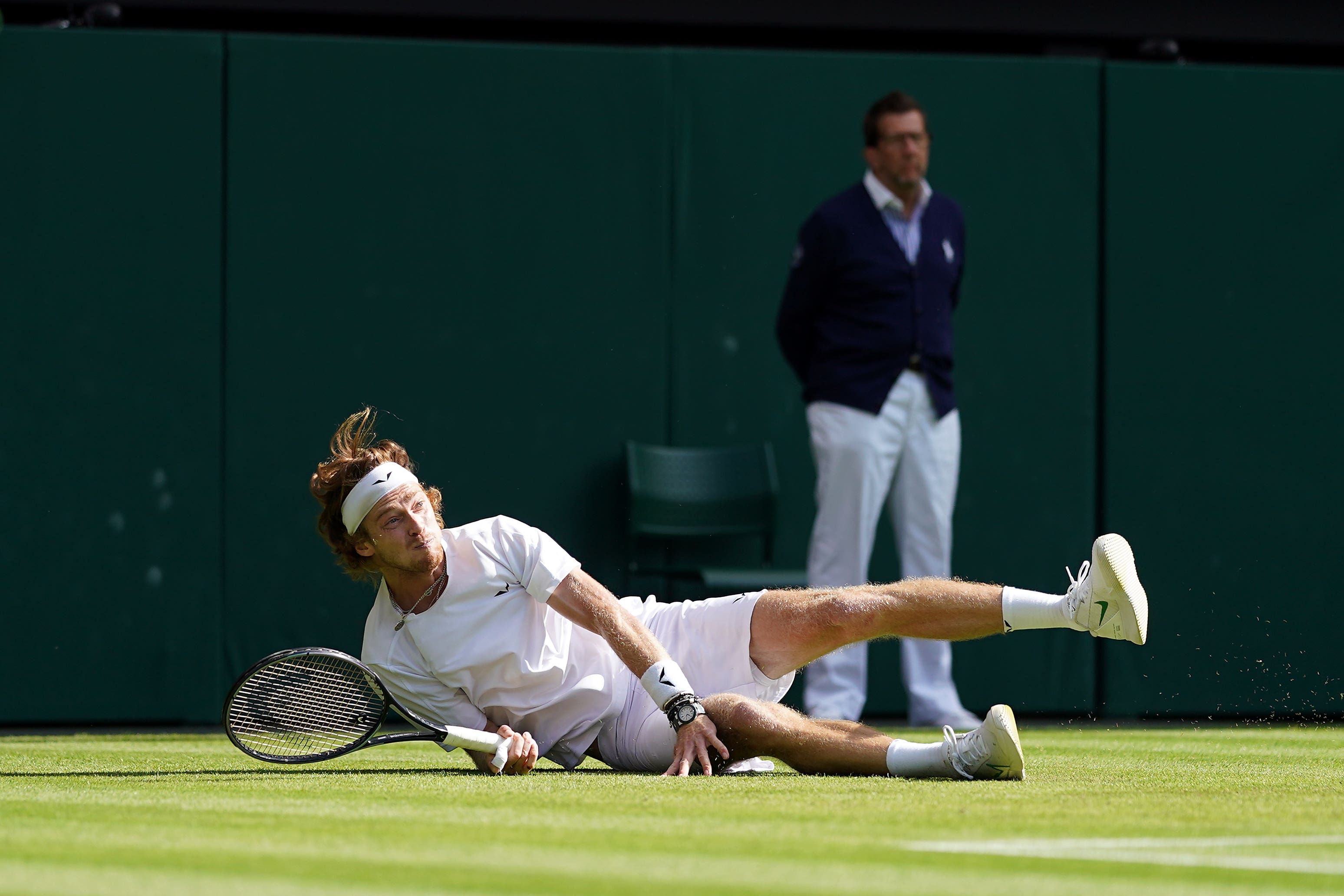 Andrey Rublev pulled off a wonder shot to beat Alexander Bublik (Zac Goodwin/PA